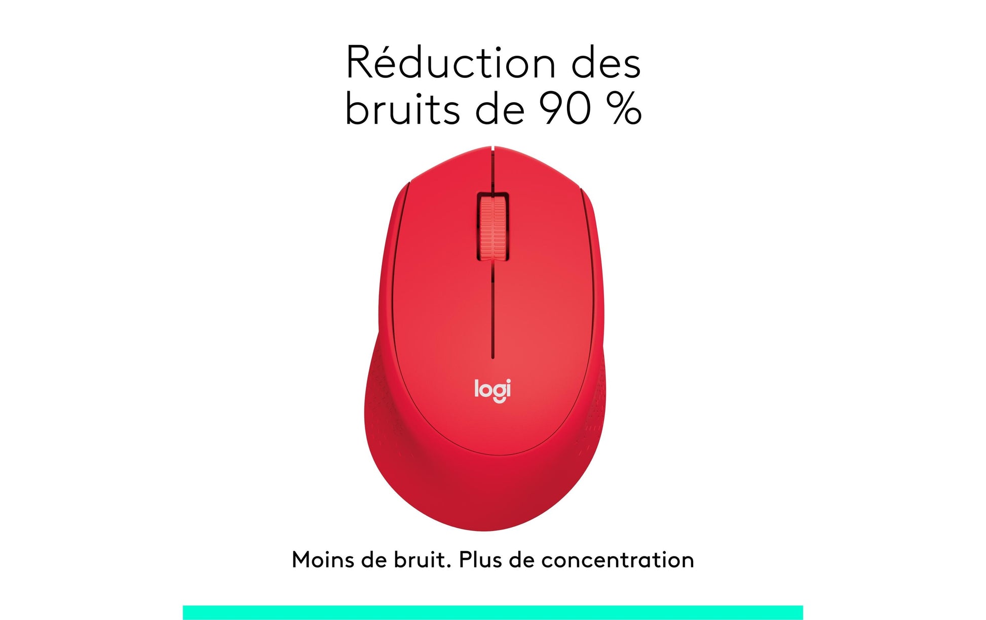 Logitech M330 Silent Plus Maus – kabellos, 2,4 GHz, Silent-Tasten, Rot