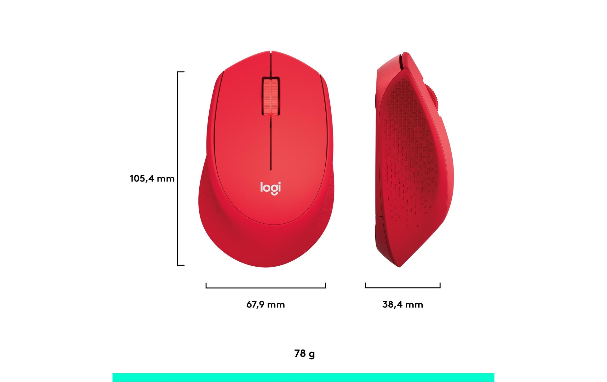 Logitech M330 Silent Plus Maus – kabellos, 2,4 GHz, Silent-Tasten, Rot