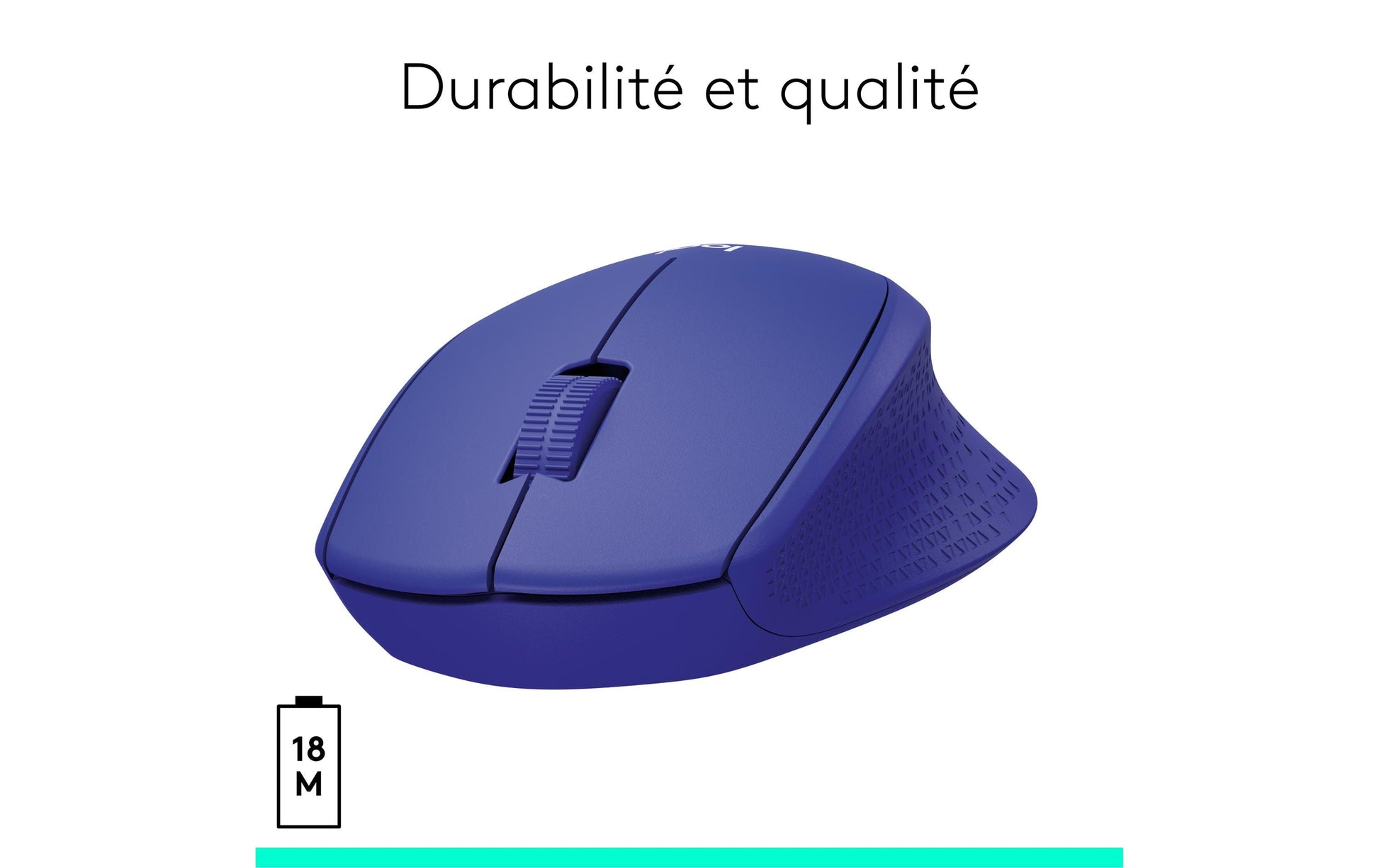 Logitech M330 Silent Plus Maus – kabellos, 2,4 GHz, Silent-Tasten, blau