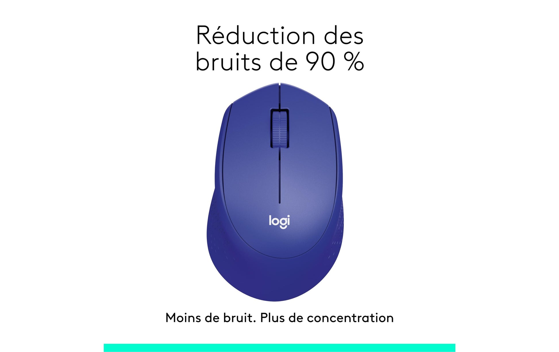 Logitech M330 Silent Plus Maus – kabellos, 2,4 GHz, Silent-Tasten, blau