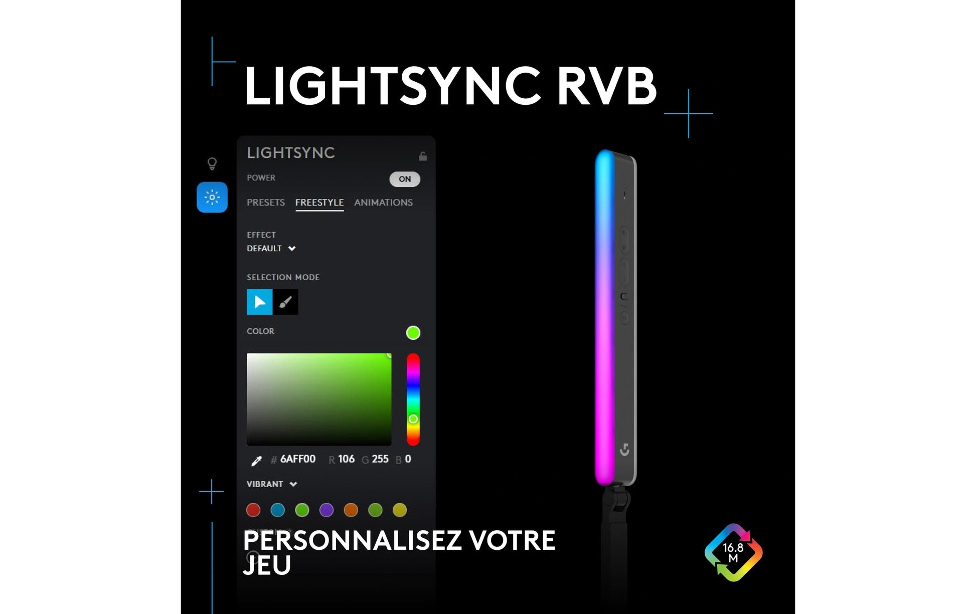 Logitech G Litra Beam LX Streaming-Licht – 400 lm, 2700–6500 K – Graphit