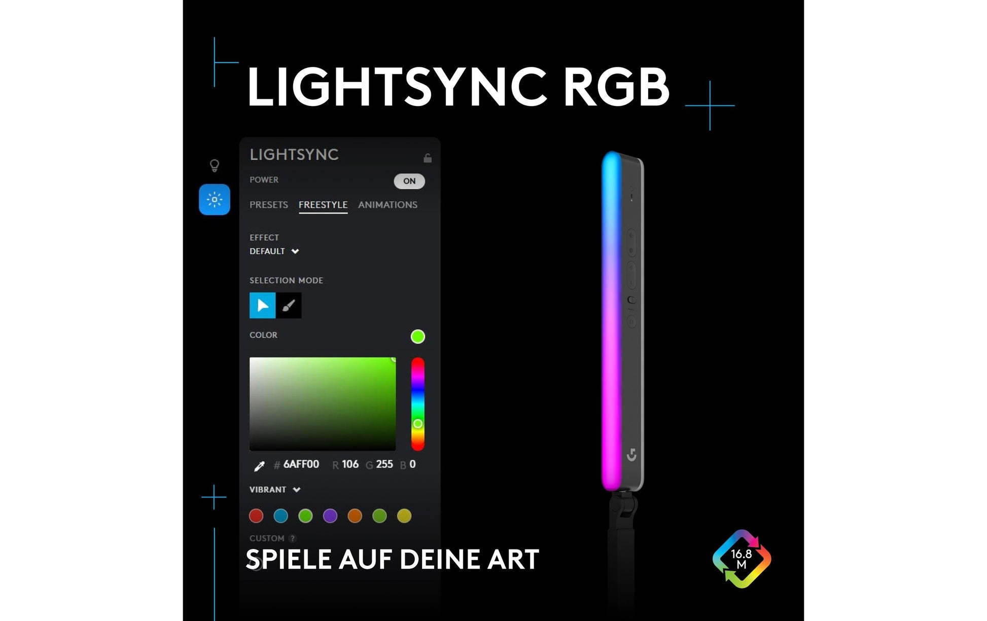 Logitech G Litra Beam LX Streaming-Licht – 400 lm, 2700–6500 K – Graphit