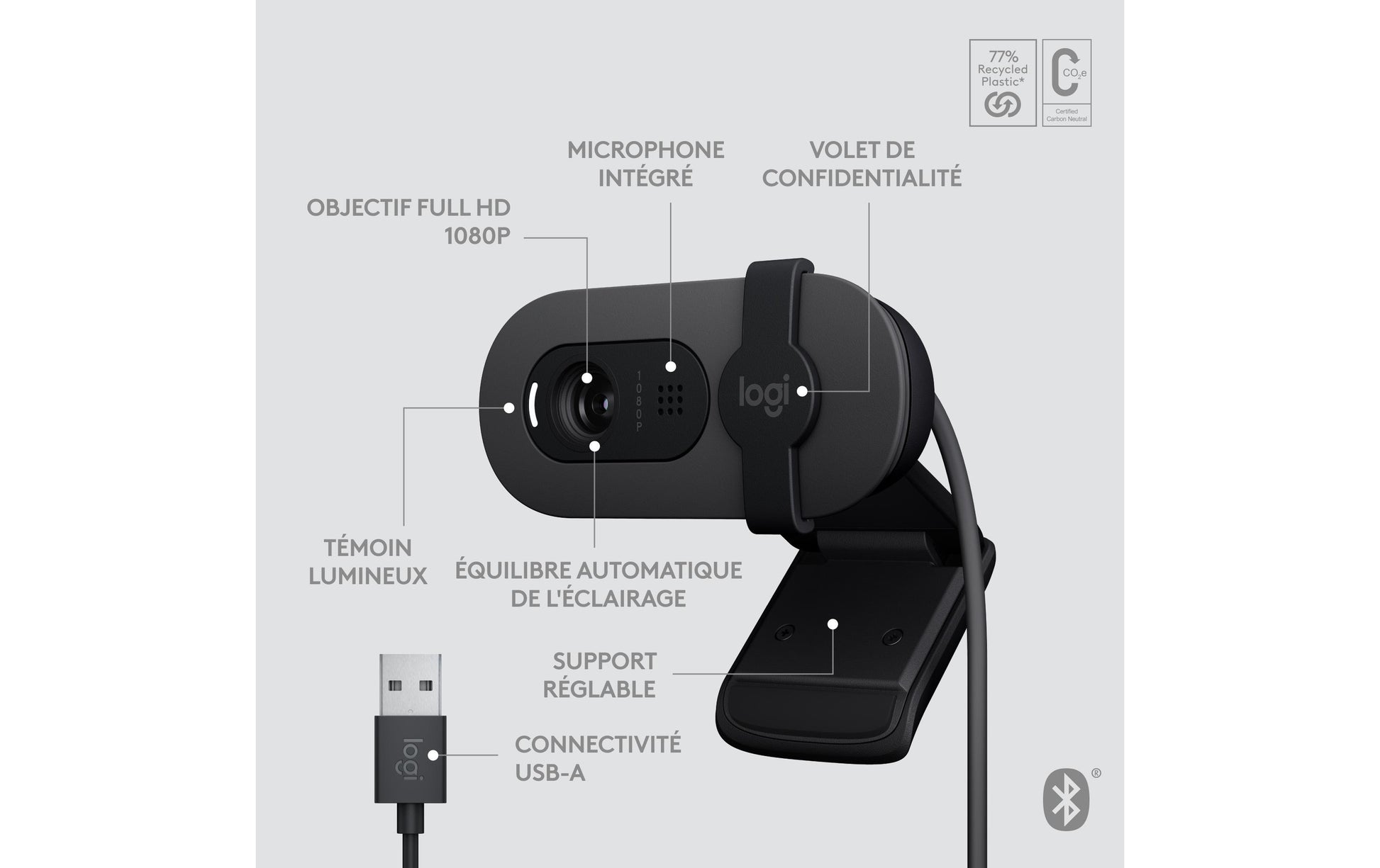 Logitech Brio 105 – Webcam – Full HD 1080p, USB