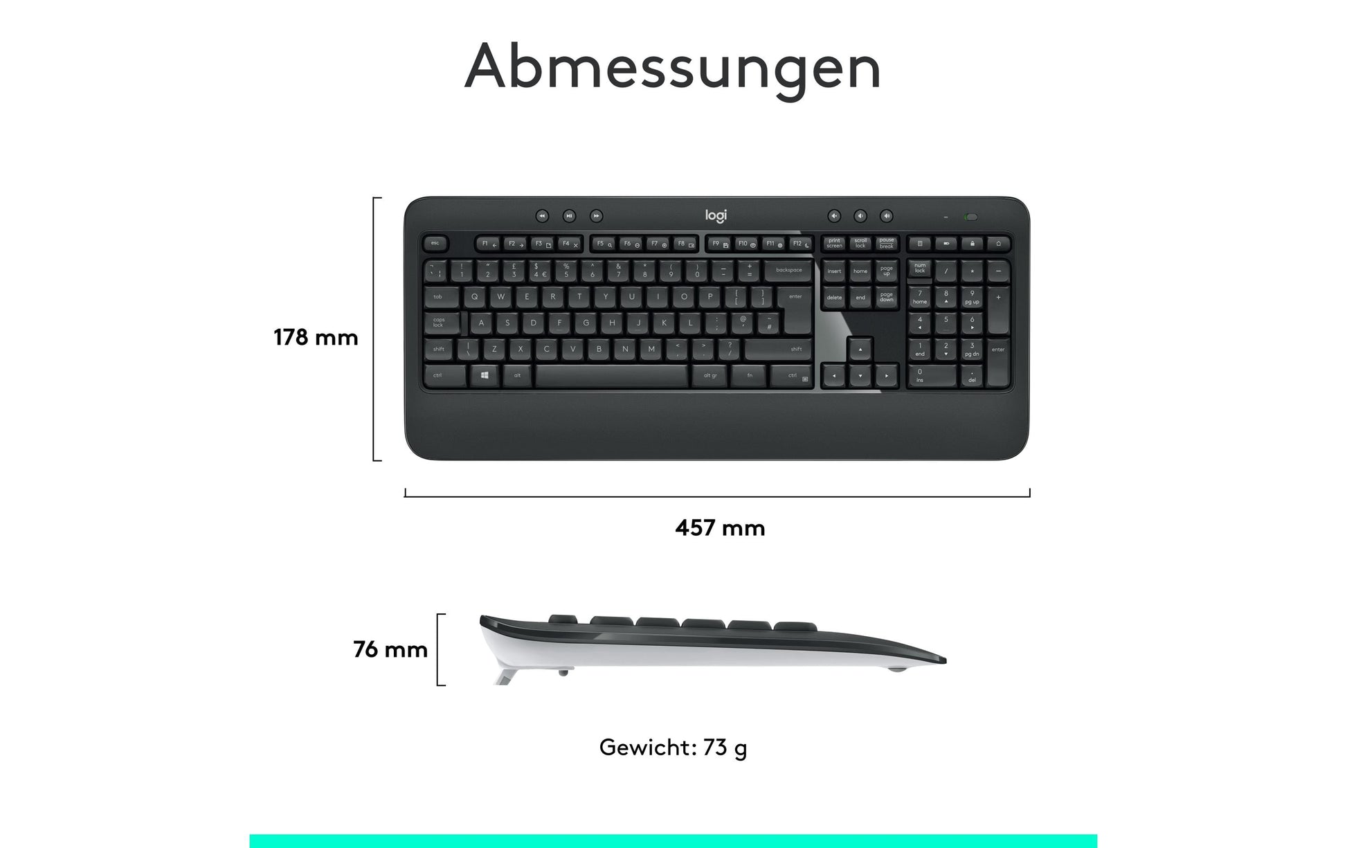 Logitech MK540 Advanced – Tastatur, kabellos (2,4 GHz), CH-Layout (DE-CH) – für Windows, Chrome OS