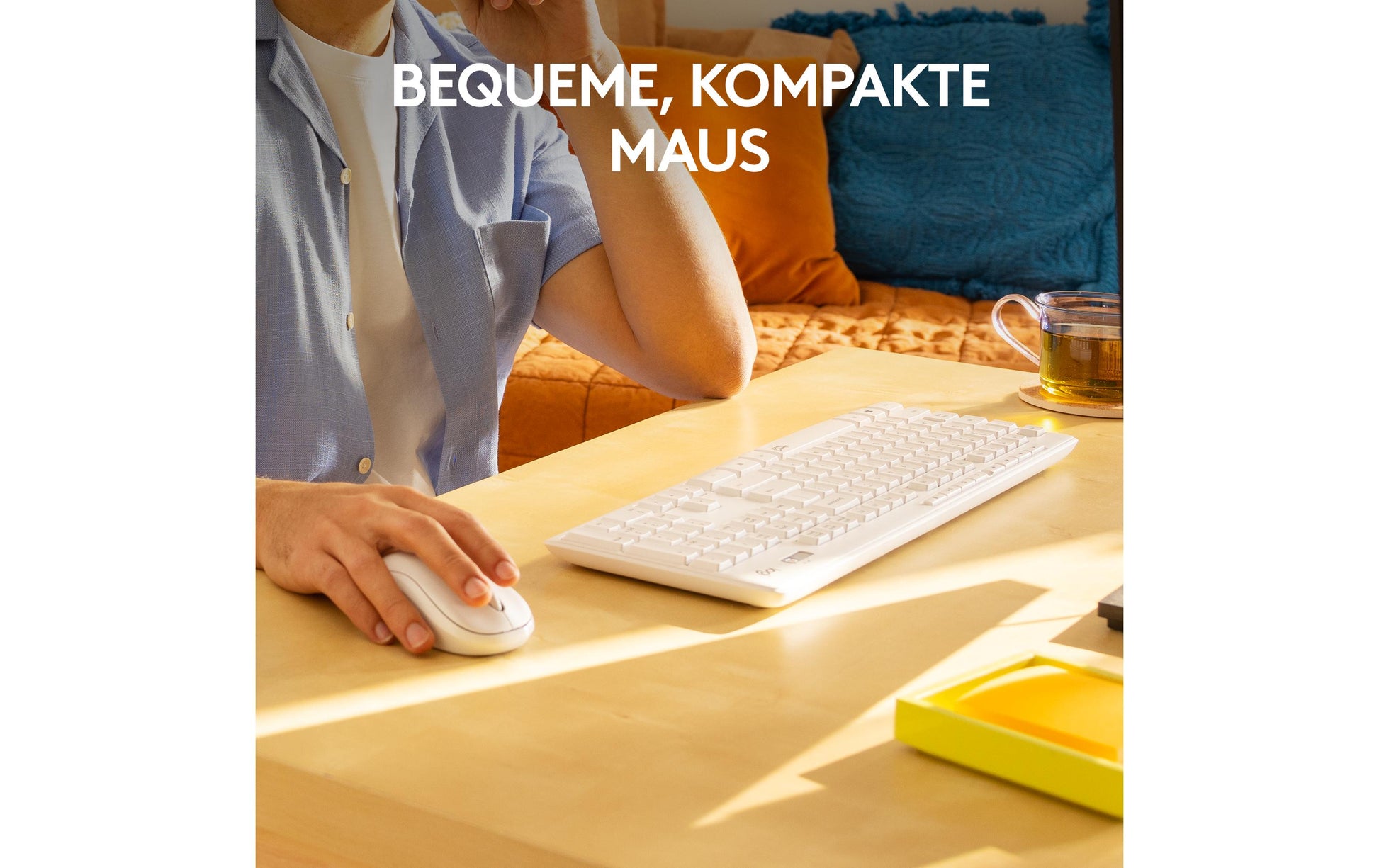 Logitech MK295 Silent Wireless Combo – Tastatur, kabellos (2,4 GHz), CH-Layout (DE-CH), Weiss