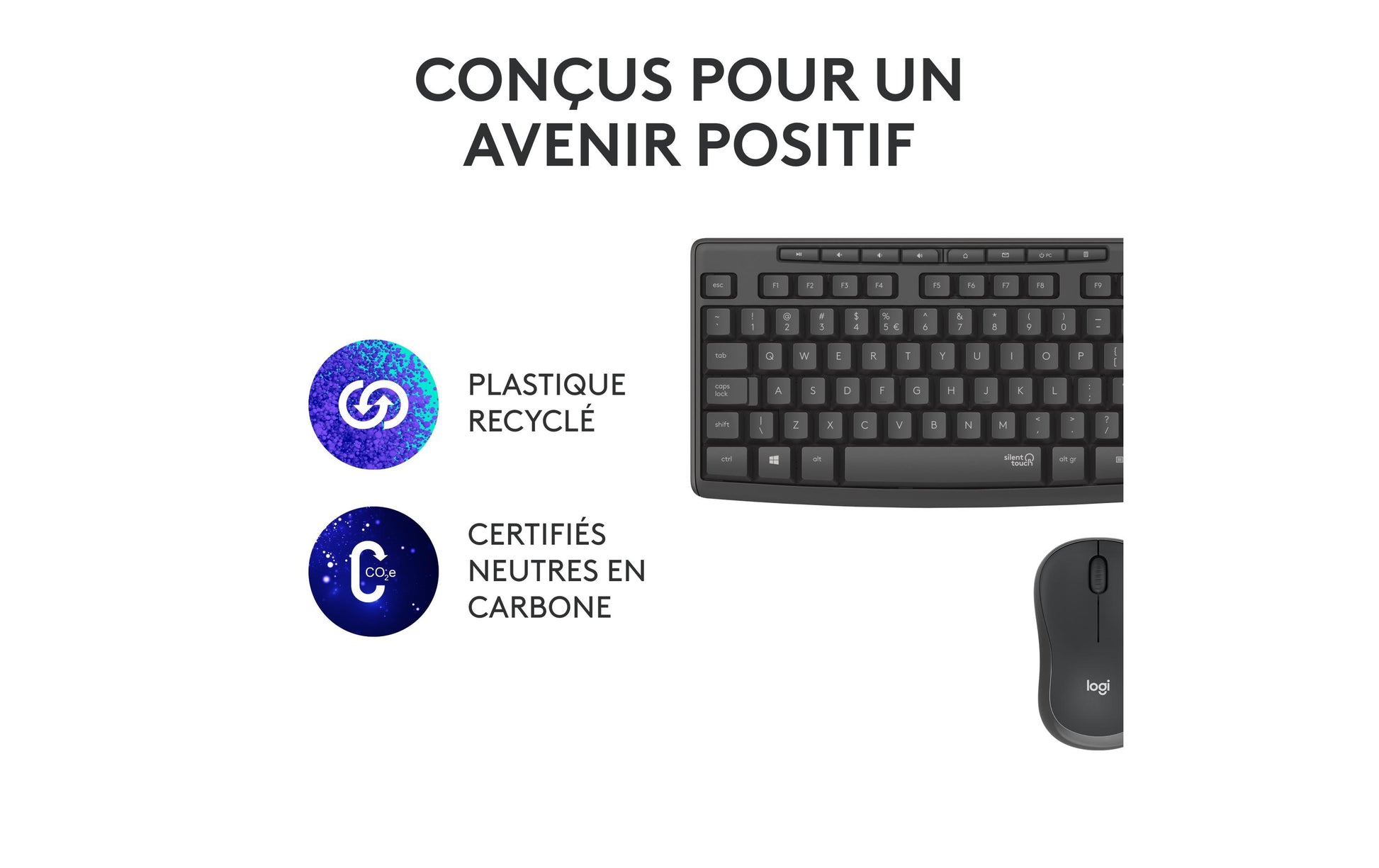 Logitech MK295 – Tastatur, kabellos, CH-Layout (DE-CH), Grau