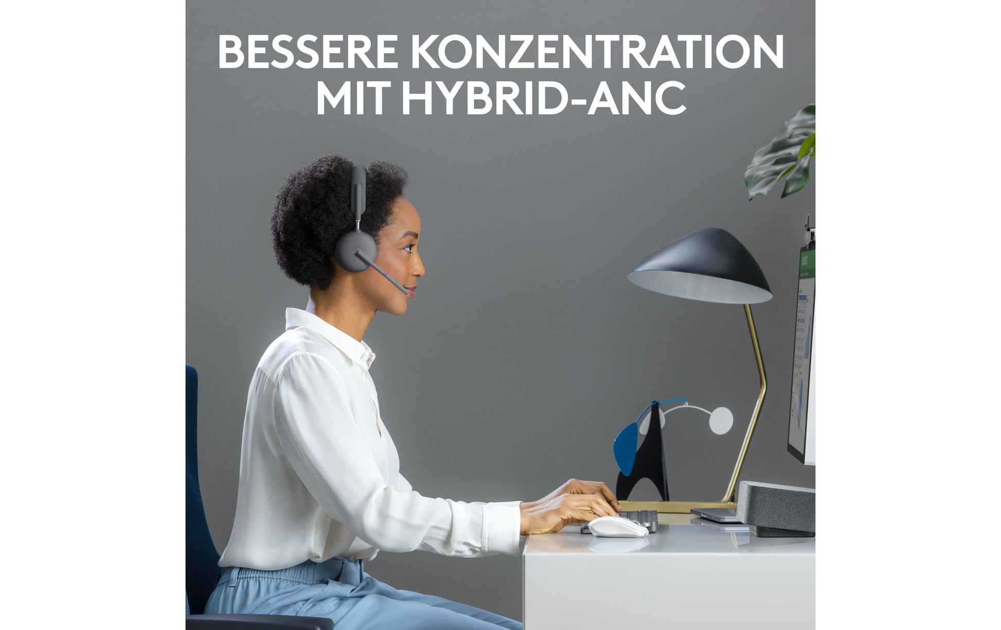Logitech Zone Wireless 2 – Duo Headset – Bluetooth, 2,4 GHz – Graphit – für Microsoft Teams