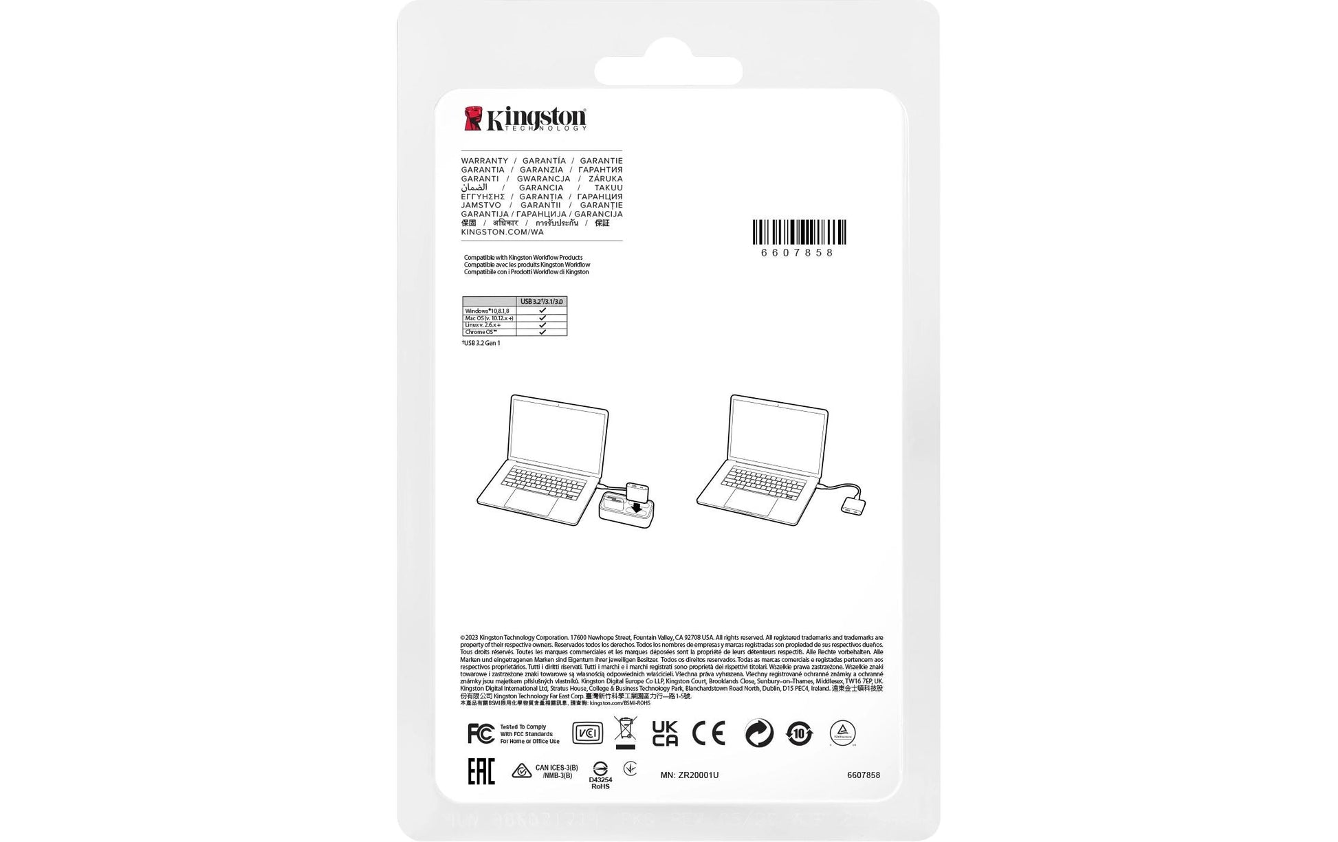 Kingston Technology Workflow 5G USB-Hub – USB-C, 1× USB-A, 5 Gbit/s, für Windows/Mac