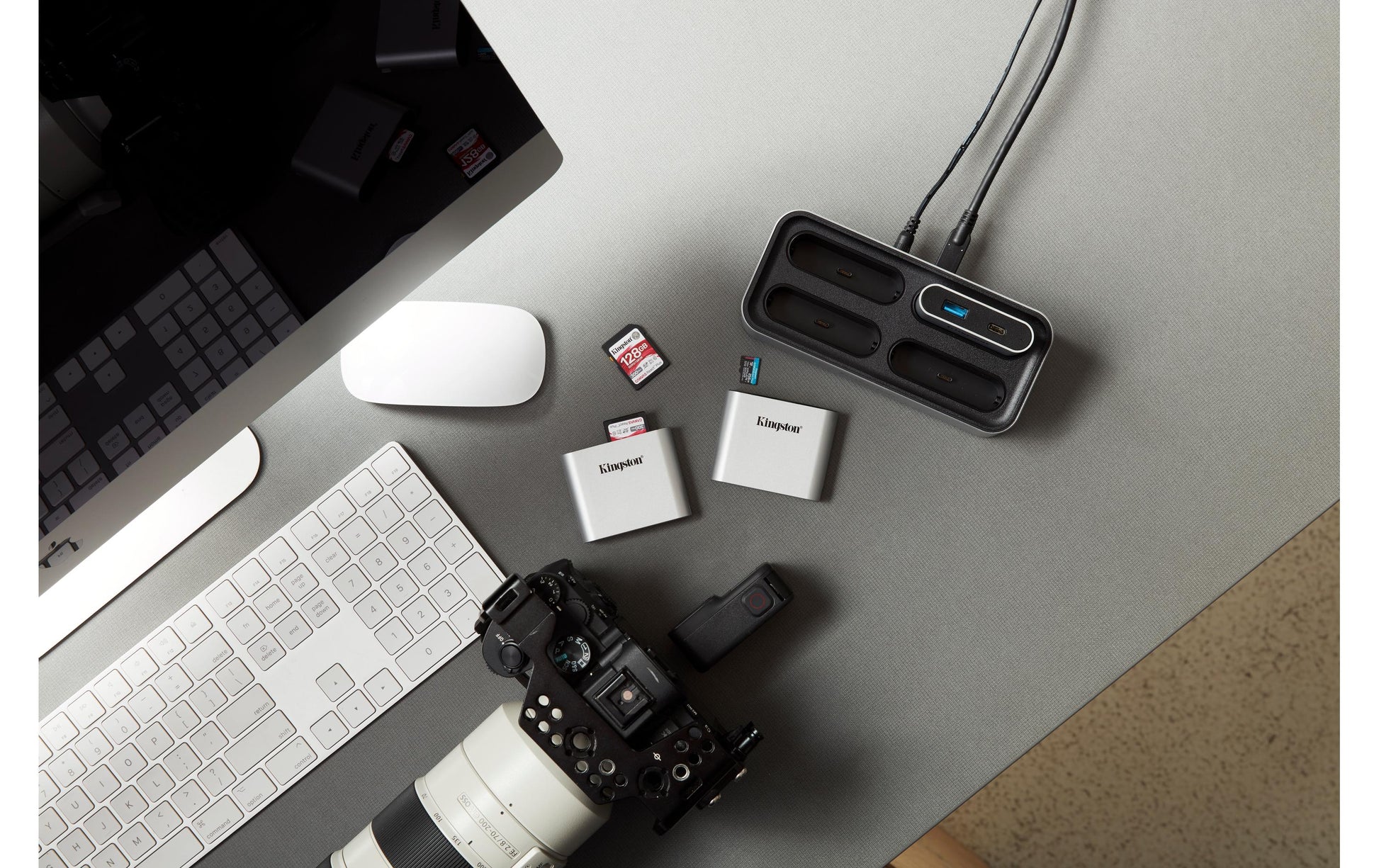 Kingston Technology Workflow 5G USB-Hub – USB-C, 1× USB-A, 5 Gbit/s, für Windows/Mac