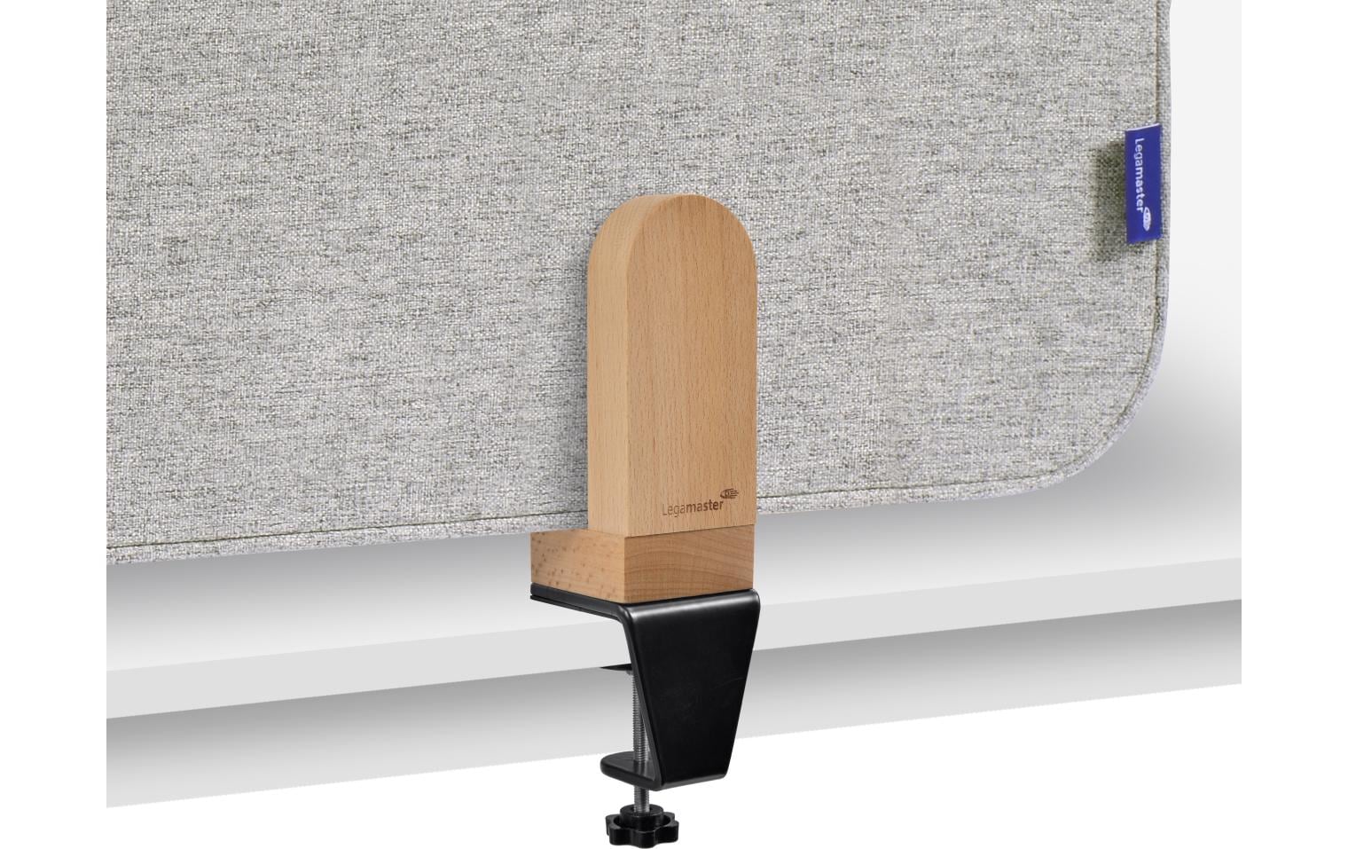 Legamaster Tischtrennwand – 800 × 600 mm – Recyceltes PET – Grau – mit Holzklammern