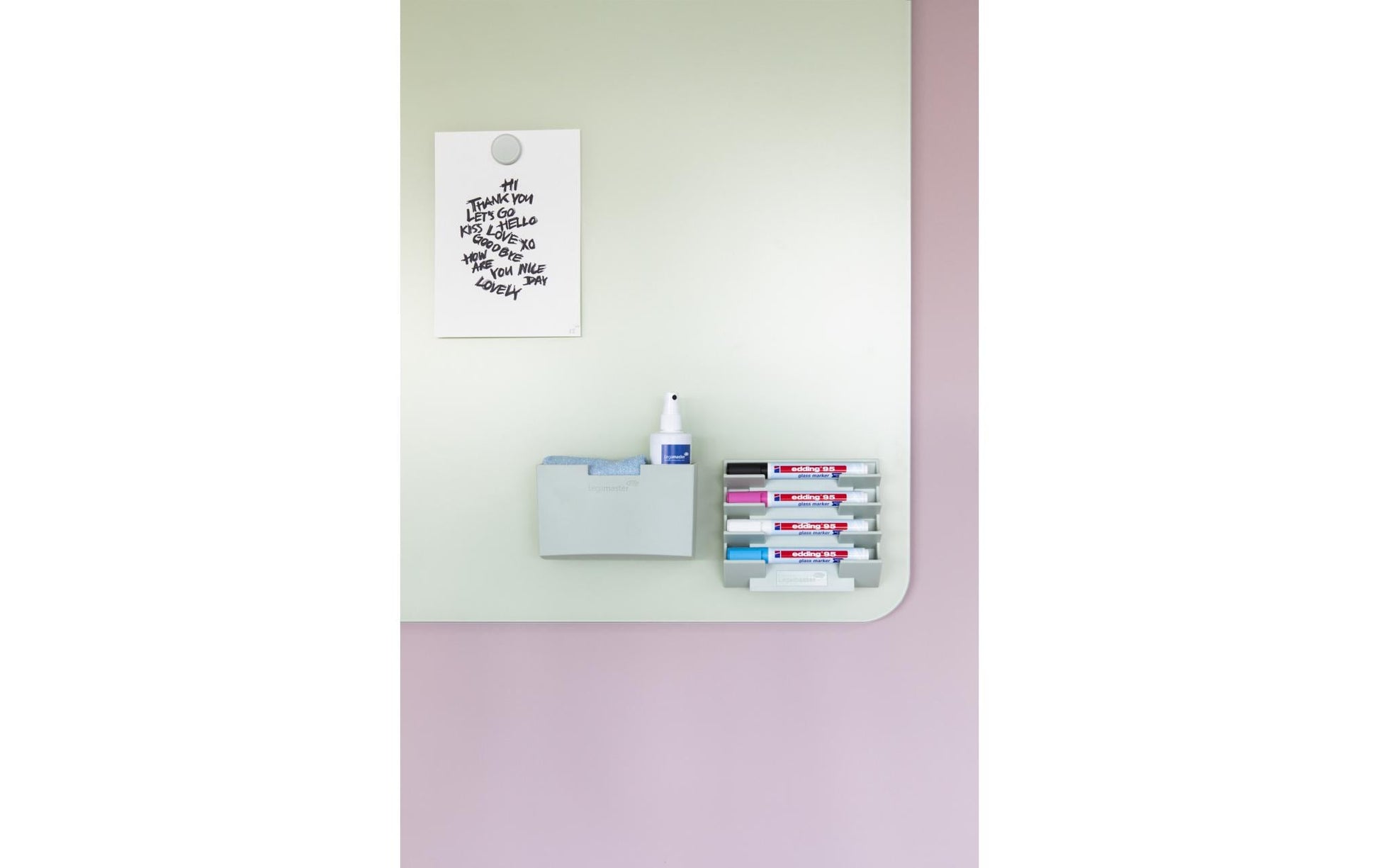 Legamaster Whiteboard – 150 × 100 cm, Glas, magnetisch, Wandmontage, inkl. Magnete, Marker, Montagesatz