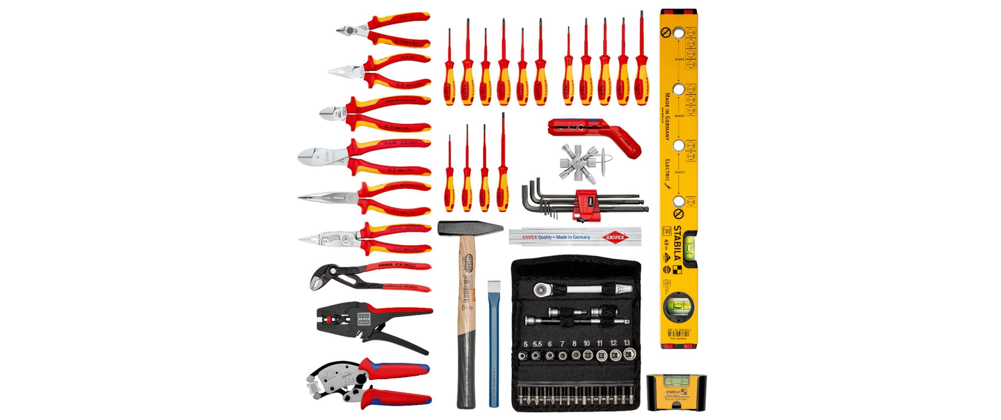 Knipex Werkzeugkasten, 515 × 438 × 265 mm, Aluminium, grau, Handgriff, Bügelverschluss