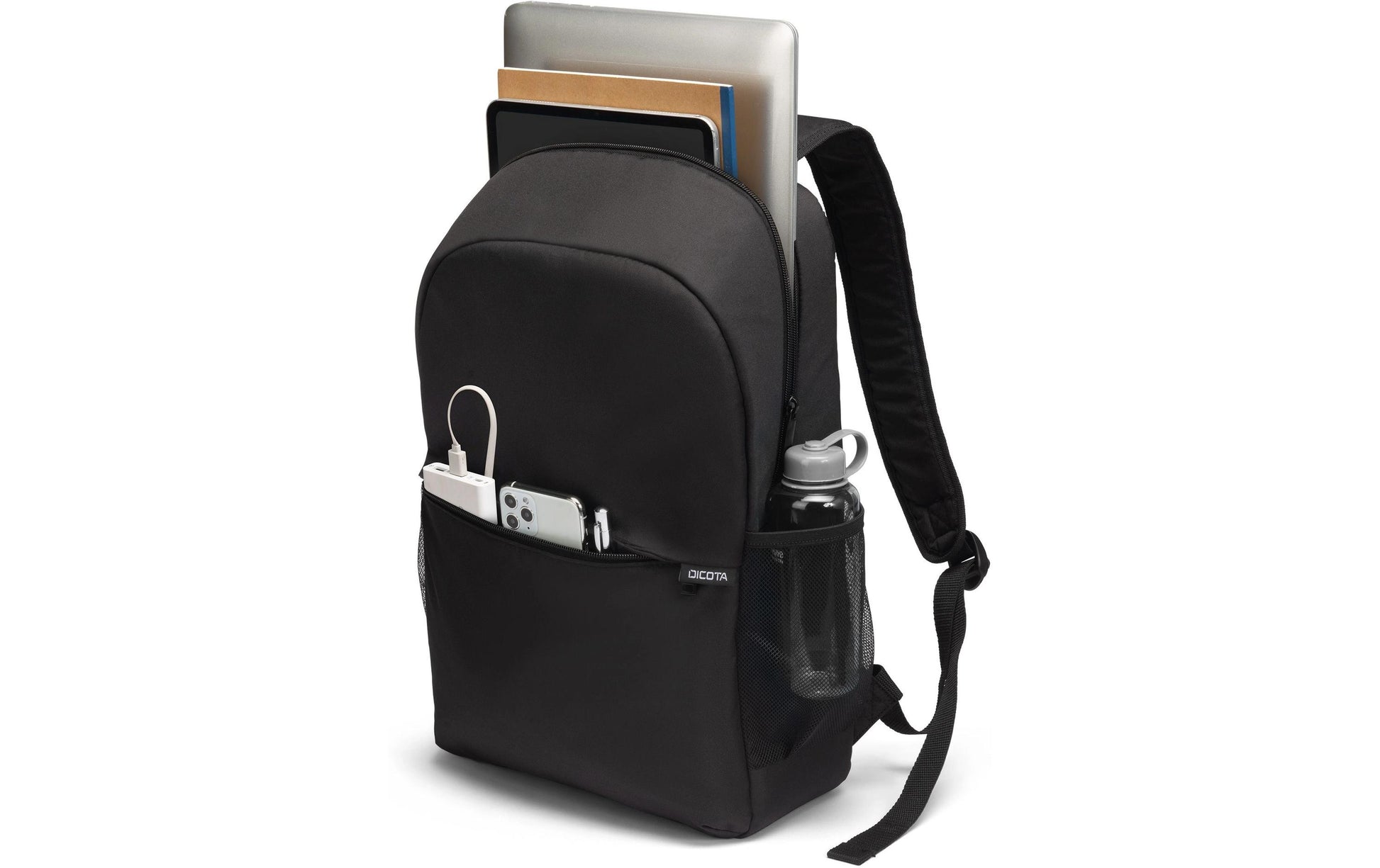 DICOTA Notebook-Rucksack ONE D32085-RP – rPET-Polyester – Schwarz, 275 × 120 × 440 mm