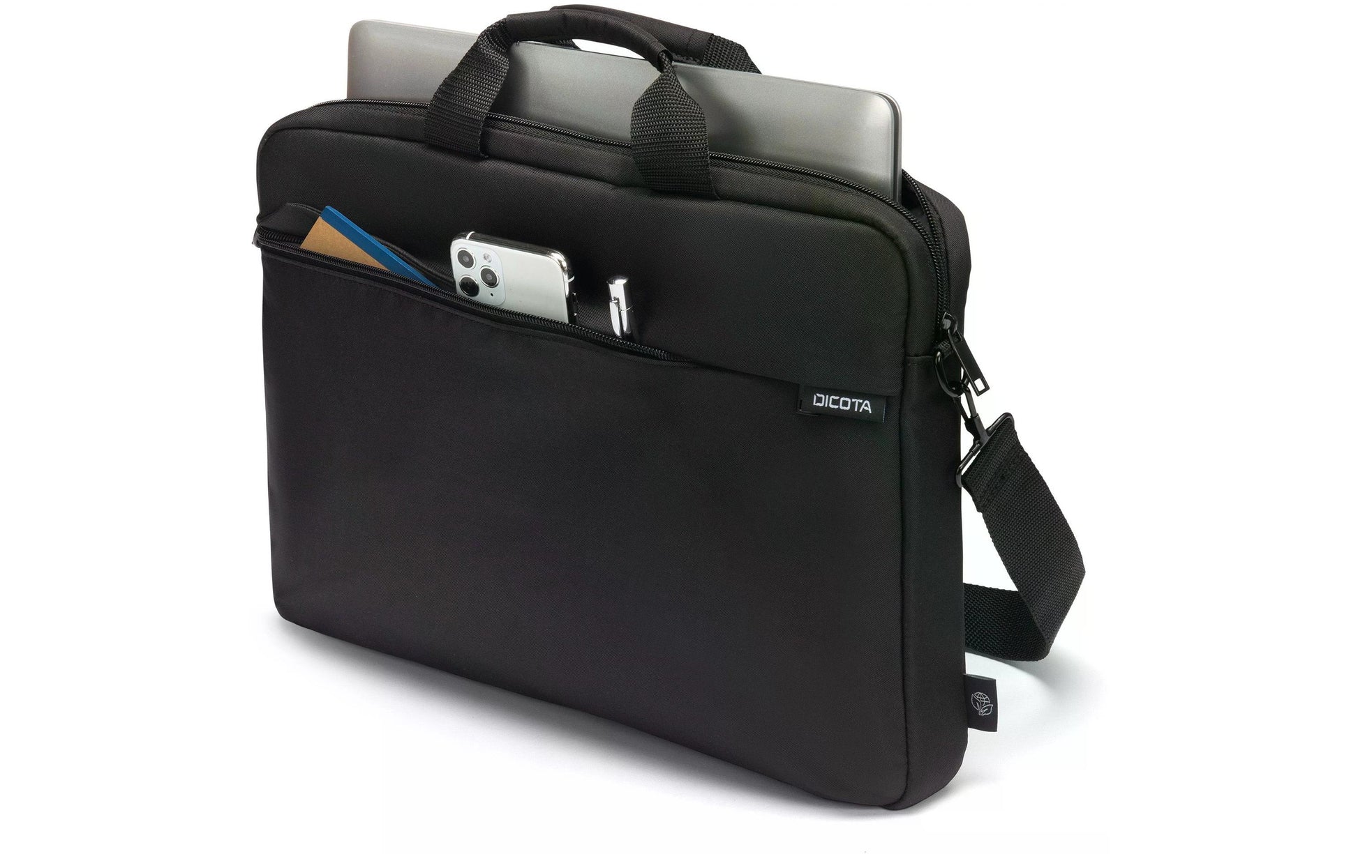 DICOTA Slim Case ONE Notebook-Tasche für Notebooks bis 12,5" – Stossfest, Schwarz