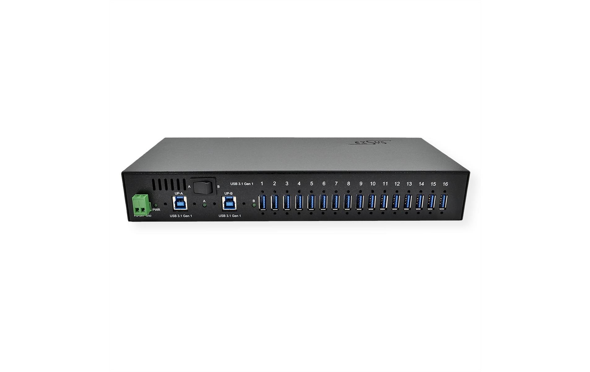 EXSYS EX-1116HMVS USB-Hub – USB-B, 16× USB-A, für Windows/Mac/Linux