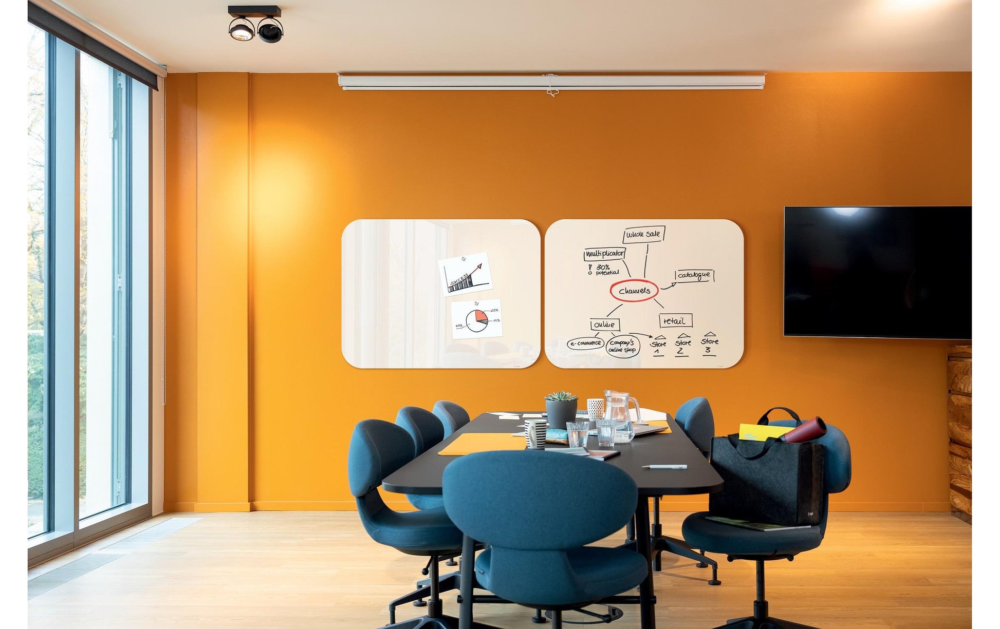 Sigel Whiteboard – 120 × 90 cm, Glas, magnetisch