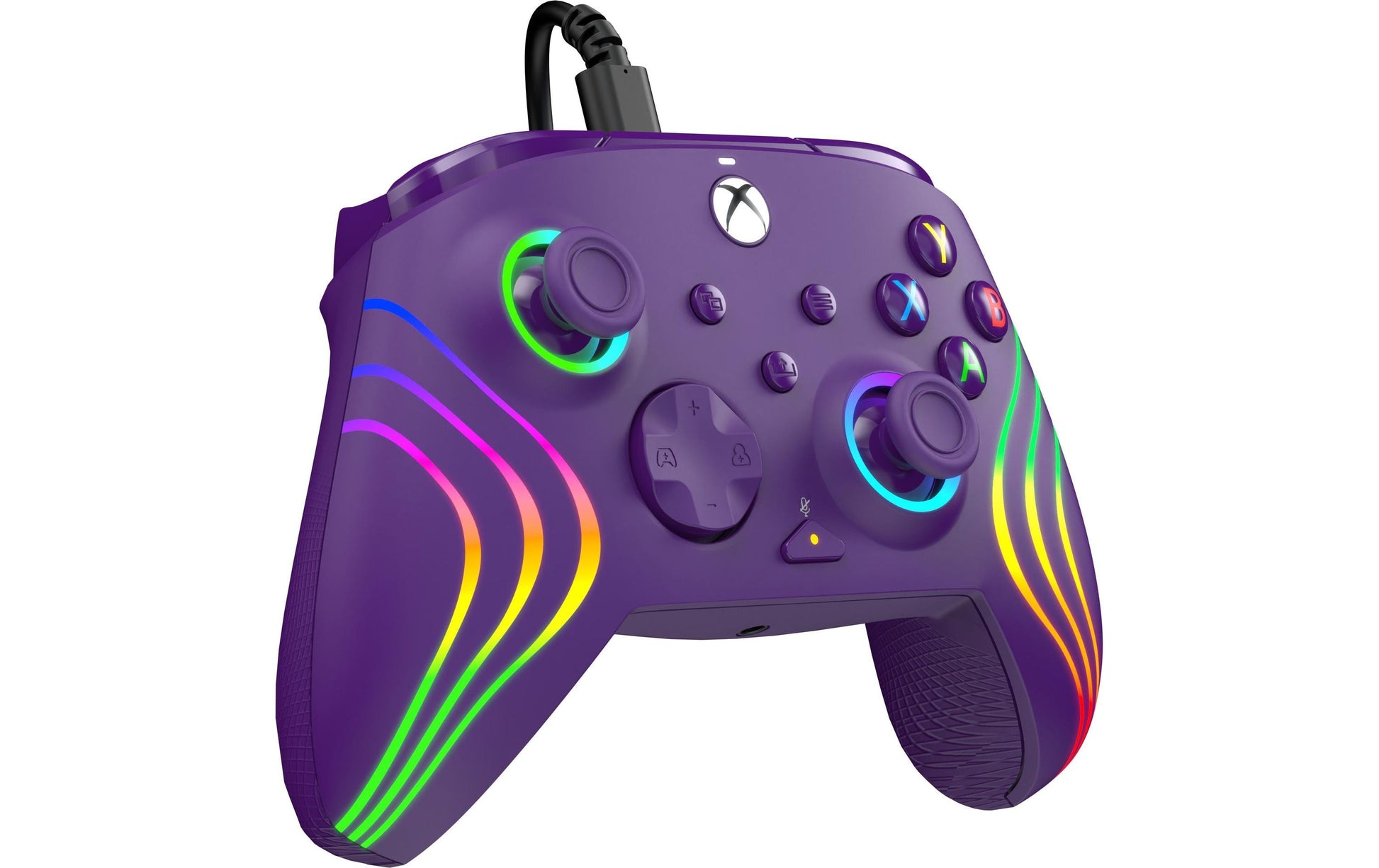 PDP Afterglow Wave – Gamepad – USB (kabelgebunden, USB-C), RGB, für Xbox Series X/S & PC, Violett