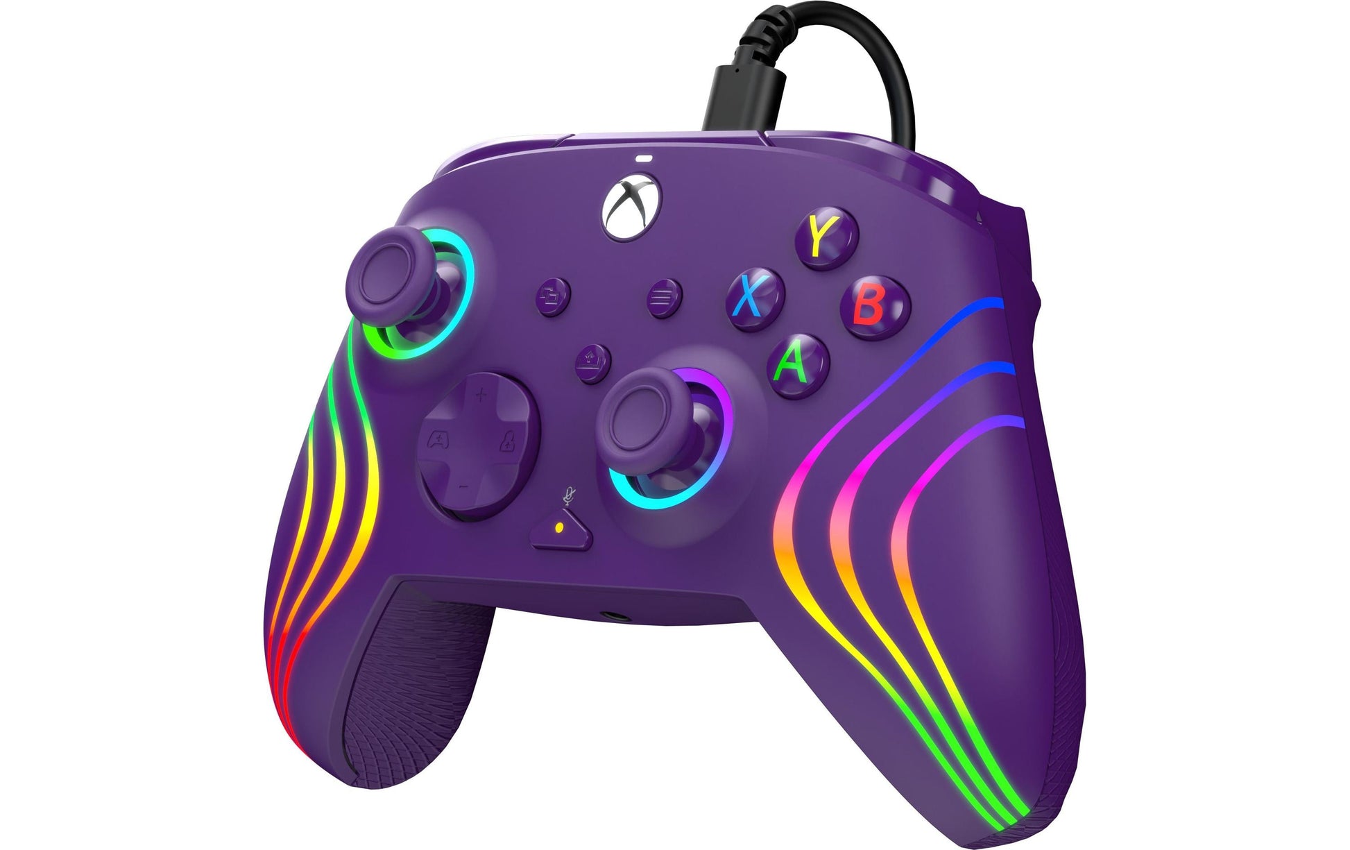 PDP Afterglow Wave – Gamepad – USB (kabelgebunden, USB-C), RGB, für Xbox Series X/S & PC, Violett