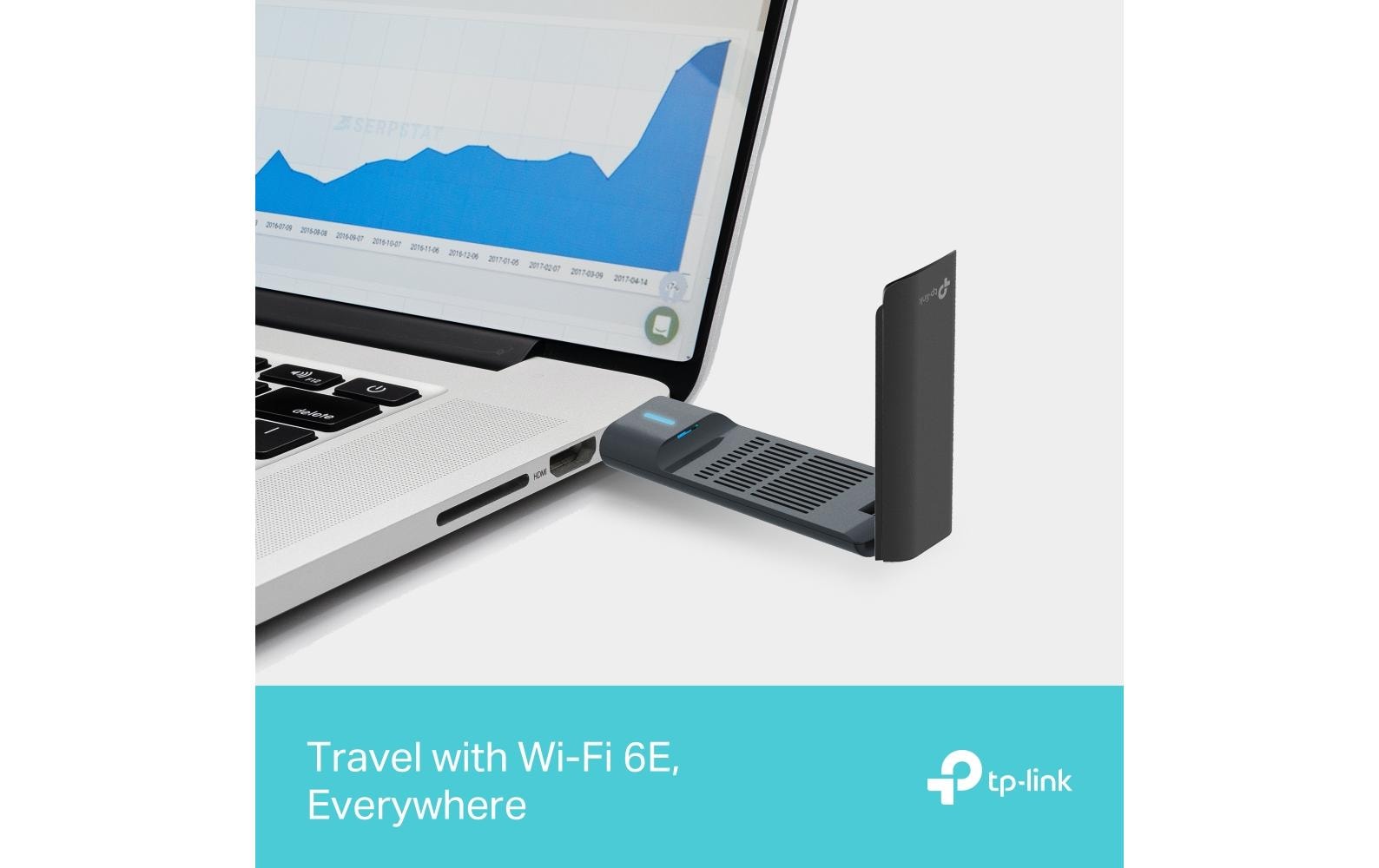 TP-Link Archer TXE70UH USB-WLAN-Adapter – Wi-Fi 6E (802.11ax), Tri-Band, bis 5400 Mbit/s, 1,2 m