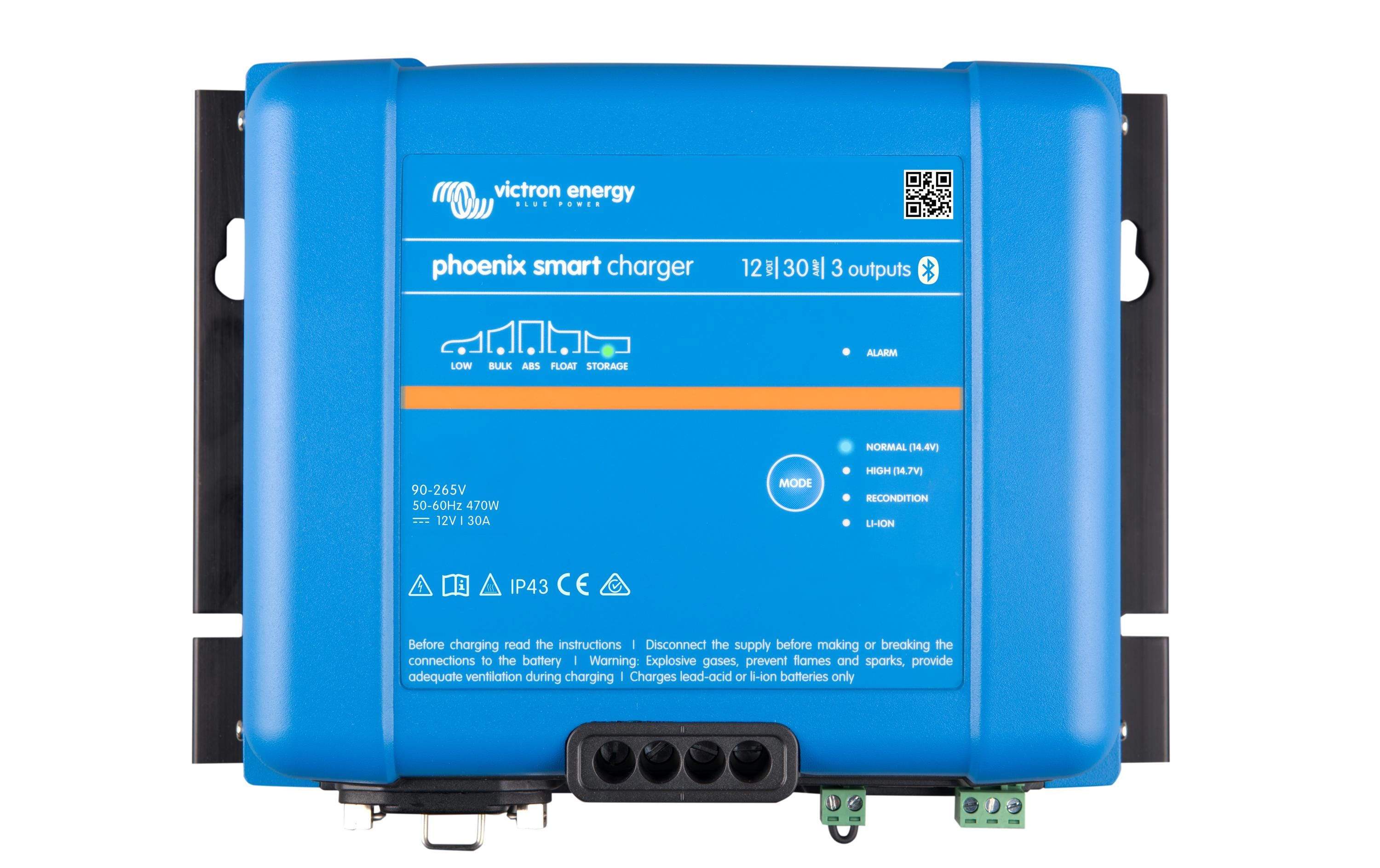 Victron Phoenix Ladegerät 24 V/16 A (384 W) – IP43, 3 Ausgänge, Erhaltungsladung – für Li‑Ion‑Akkus
