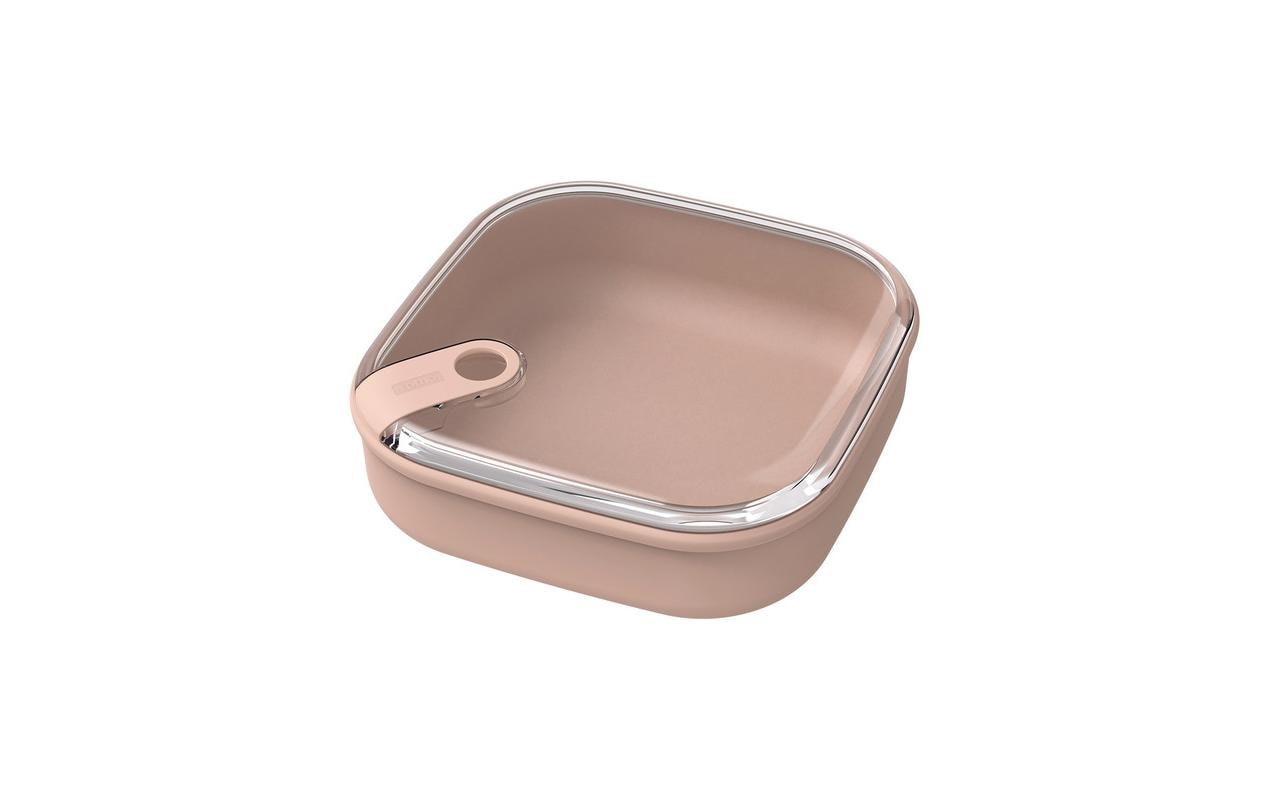Rotho Lunchbox 1 l, 19,5 × 19,5 × 6,7 cm, Kunststoff (recycelt), rosa