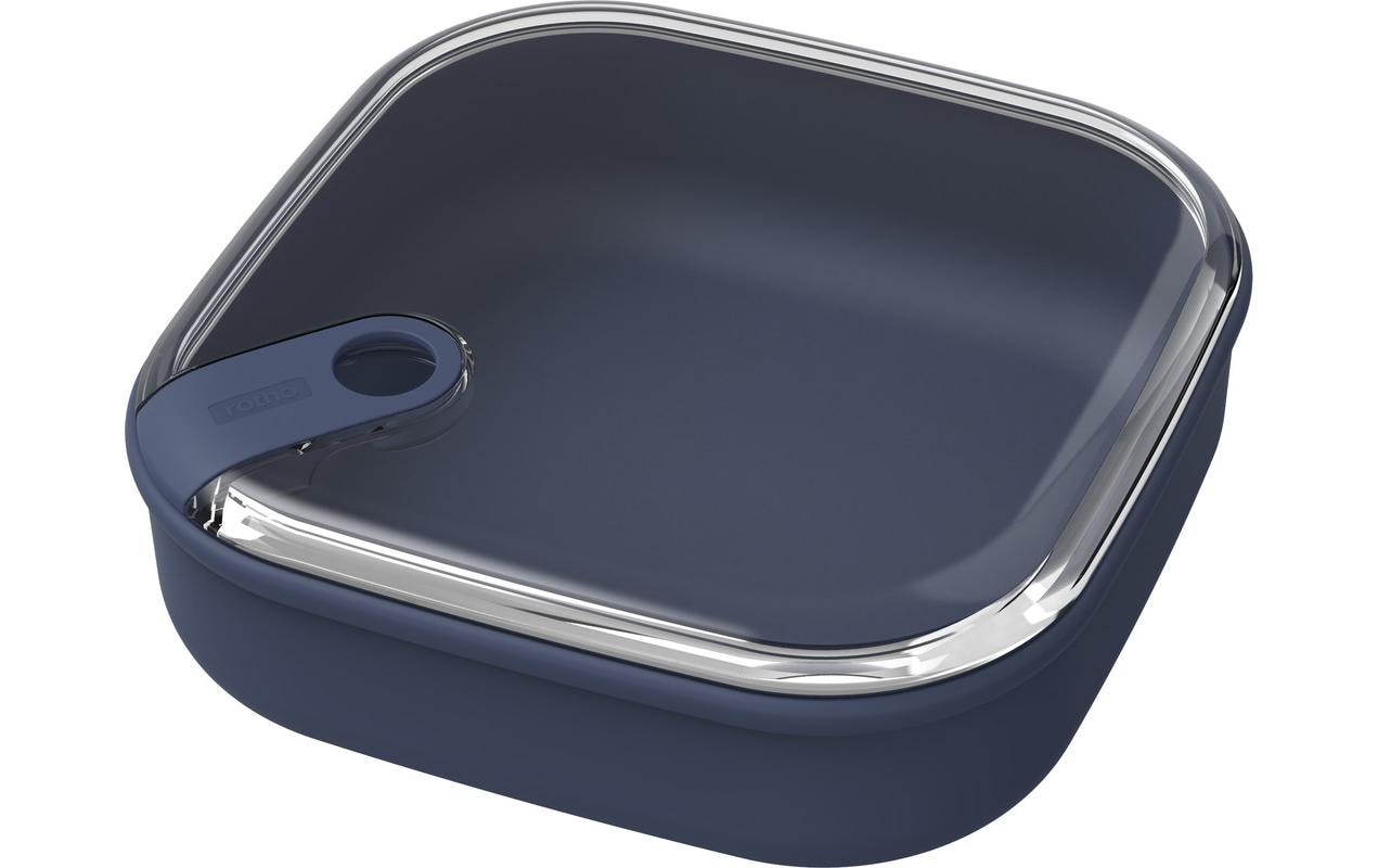 Rotho Lunchbox 1 l, 19,5 × 19,5 × 6,7 cm, Kunststoff (recycelt), dunkelblau