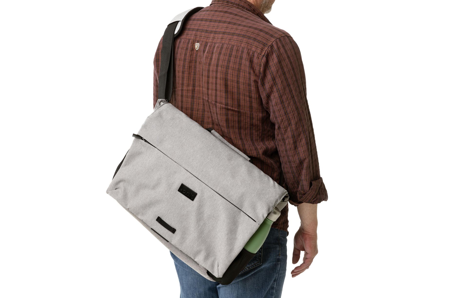 ONIT Notebook-Tasche bis 15,6" – Trolley-Band, rPET – Grau