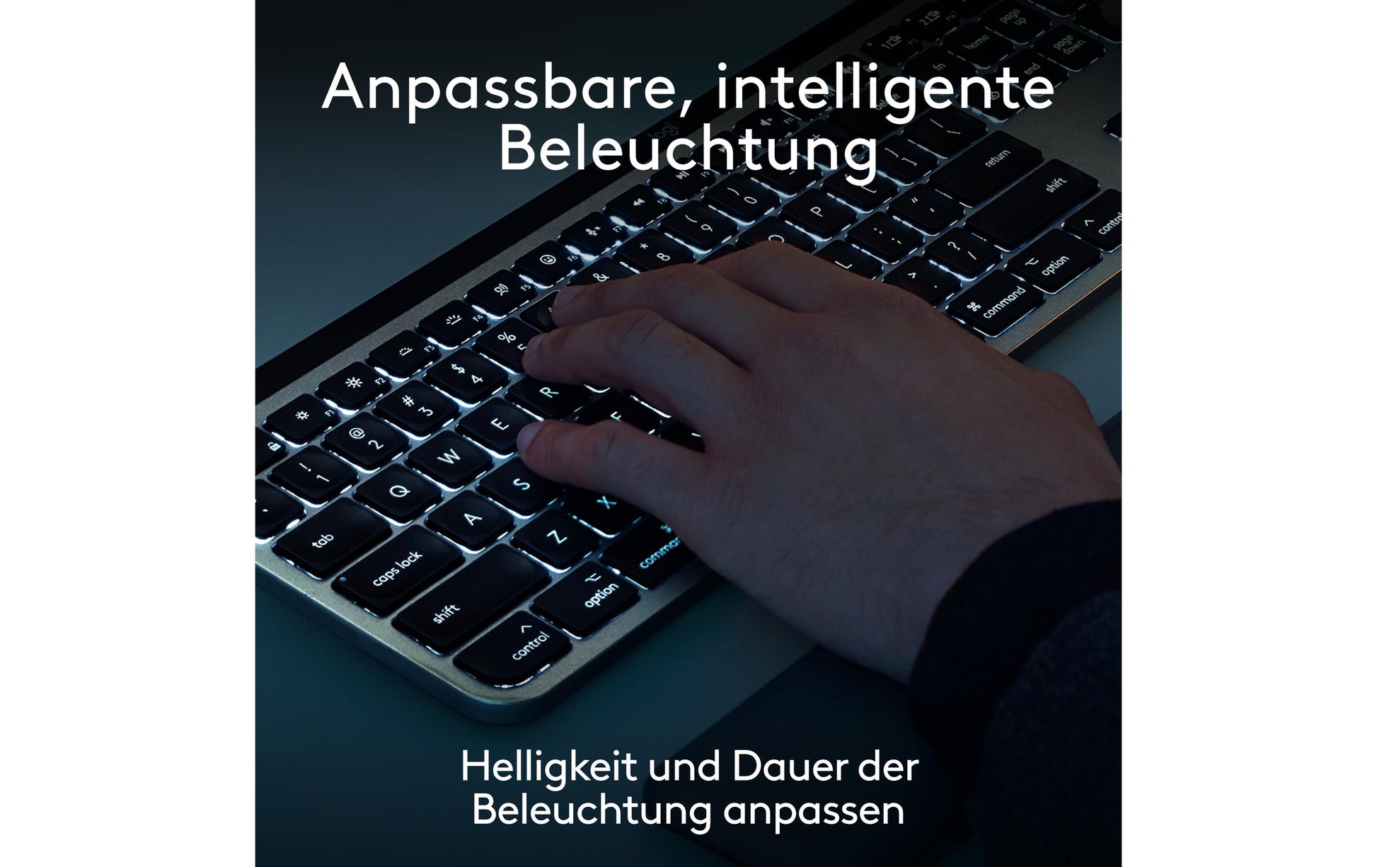 Logitech MX Keys S – Tastatur, kabellos, CH-Layout (DE-CH), Fullsize (mit Ziffernblock), aufladbar – für macOS