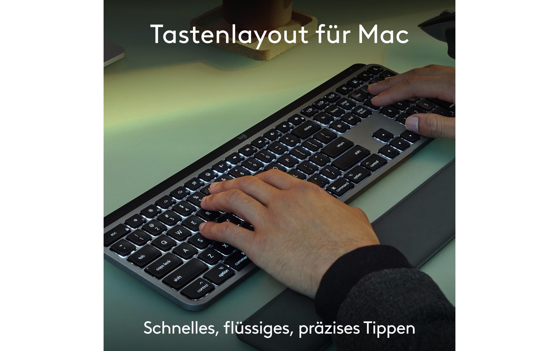 Logitech MX Keys S Combo für Mac – Tastatur, DE-Layout (DE), Space Grey – für macOS