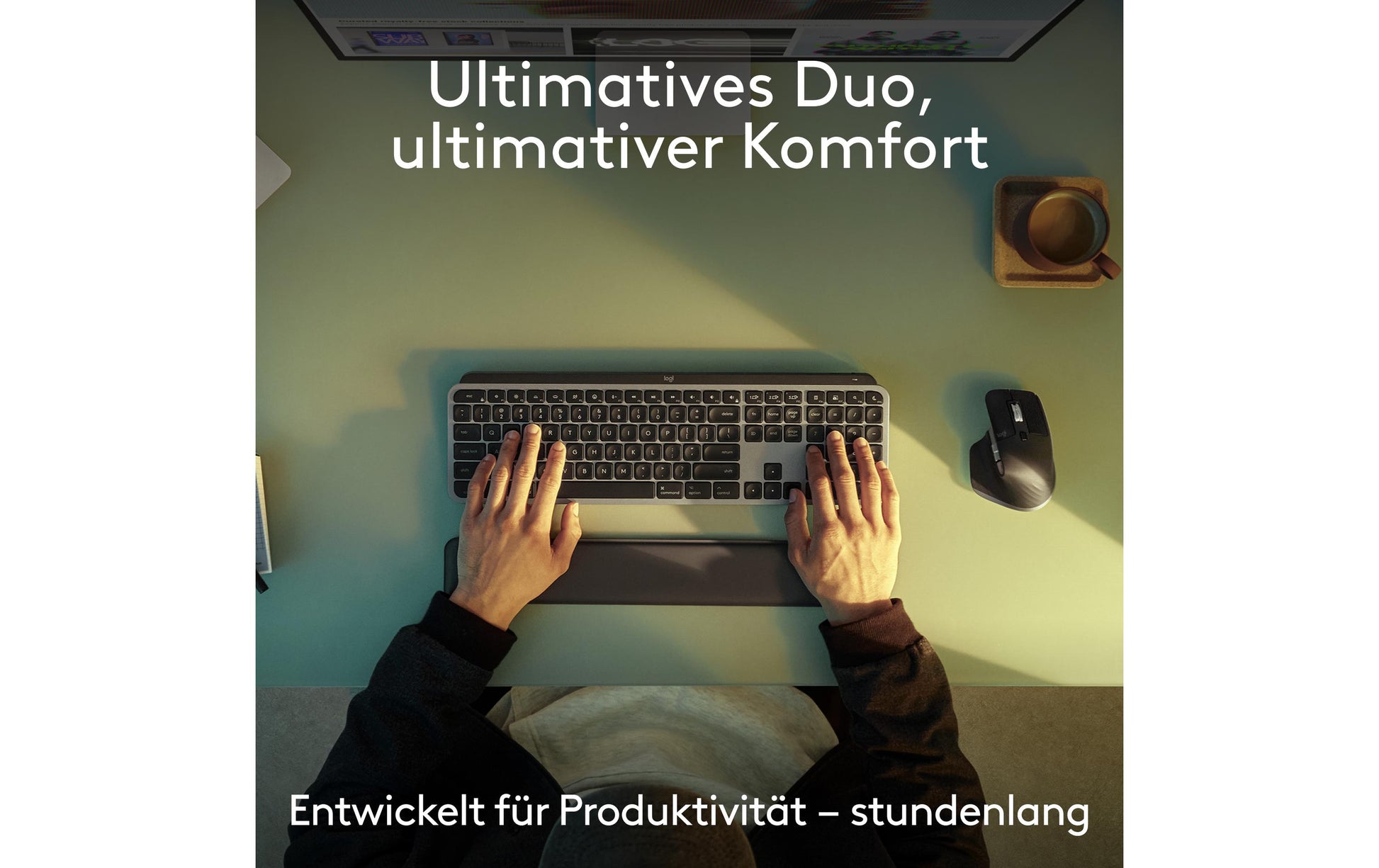 Logitech MX Keys S – Tastatur, kabellos, CH-Layout (DE-CH), Fullsize (mit Ziffernblock), aufladbar – für macOS