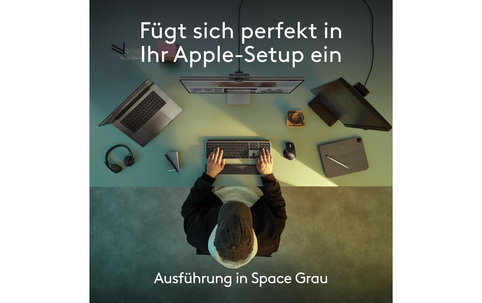 Logitech MX Keys S – Tastatur, kabellos (Bluetooth), CH-Layout (DE-CH) – für macOS