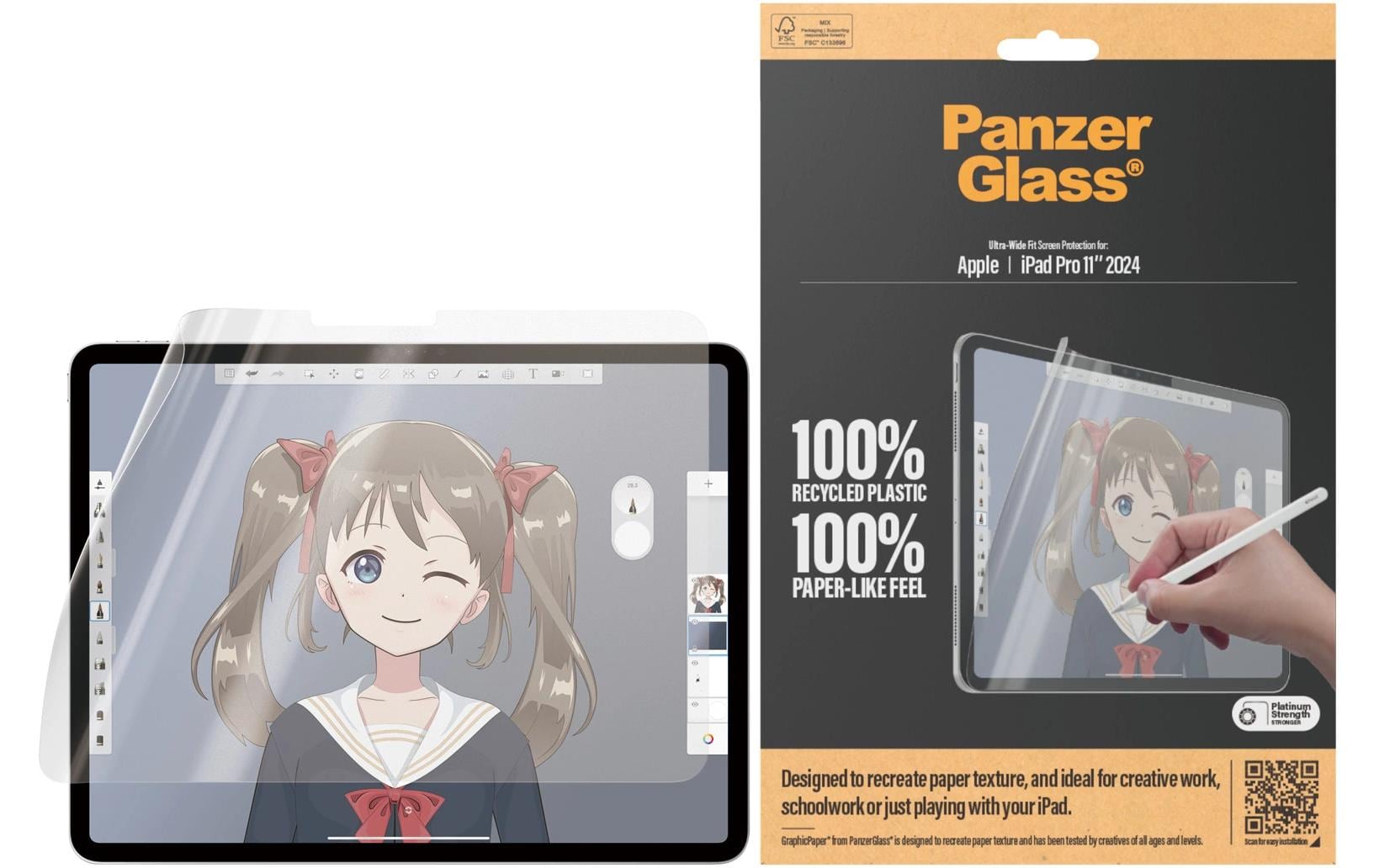 PanzerGlass GraphicPaper UWF Displayschutzfolie – für iPad Pro 11″, Stossschutz