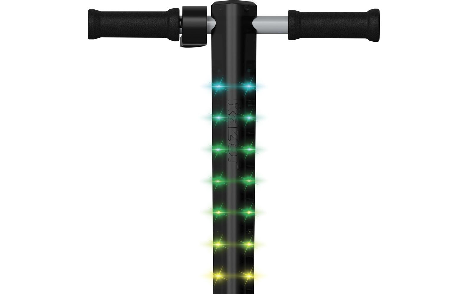 Razor PC E90 Lightshow INTL Elektroroller – 16 km/h, 10 km Reichweite, 90 W, 6 Ah – ab 8 Jahren – schwarz
