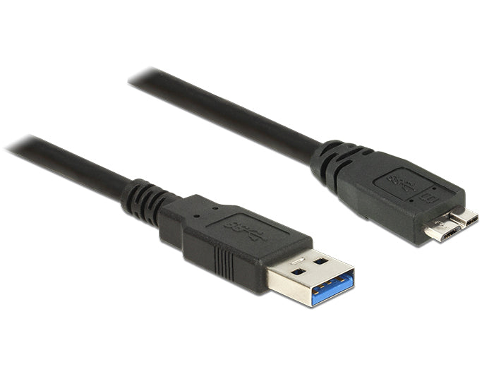 DeLOCK USB-A auf Micro-USB-B Kabel – USB 3.2 Gen 1 (5 Gbit/s) – 0,5 m – Goldstecker – Schwarz