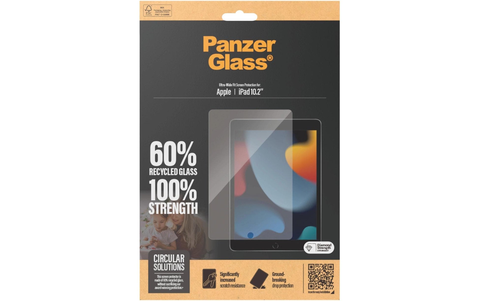 PanzerGlass Ultra-Wide Fit (UWF) Displayschutzfolie – für iPad 10,2", Stoßschutz, gehärtetes Glas