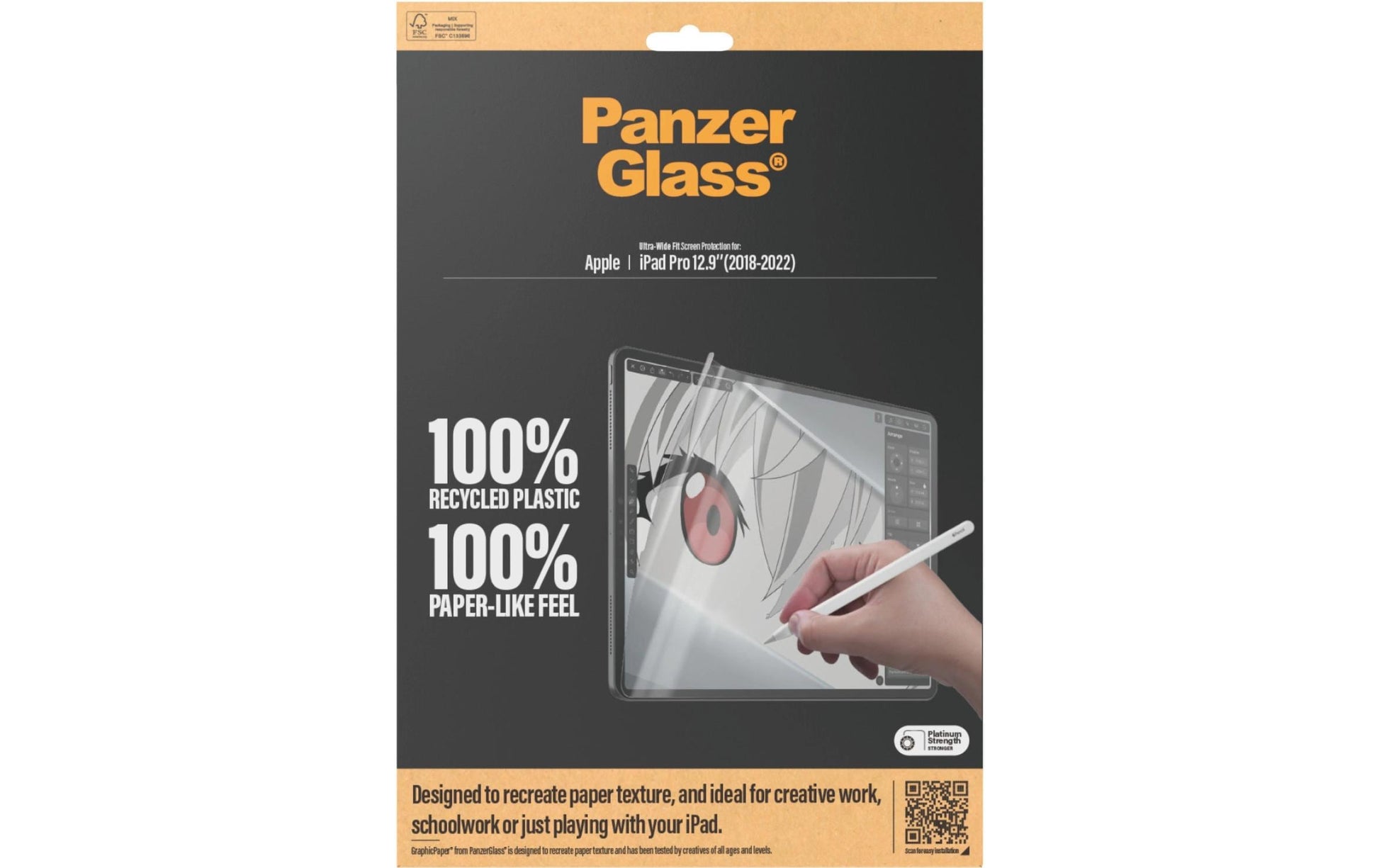 PanzerGlass GraphicPaper Displayschutzfolie – für iPad Pro 12,9" (2018–2022), PET, transparent