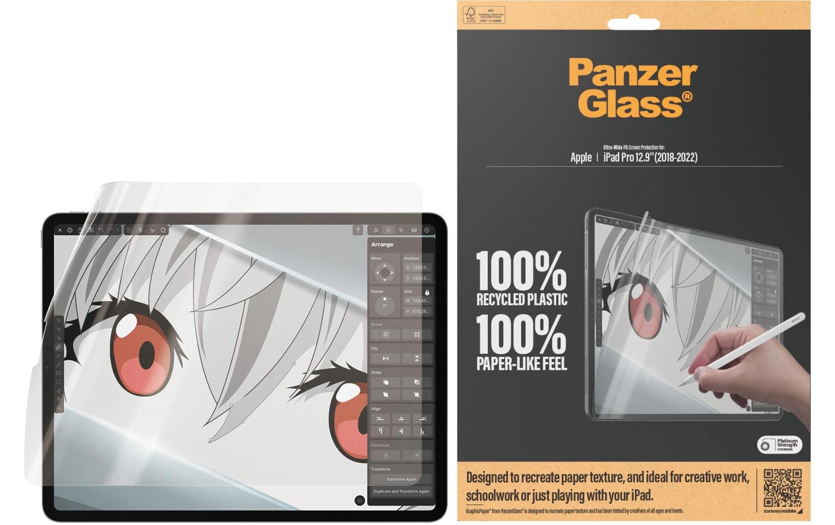 PanzerGlass GraphicPaper Displayschutzfolie – für iPad Pro 12,9" (2018–2022), PET, transparent