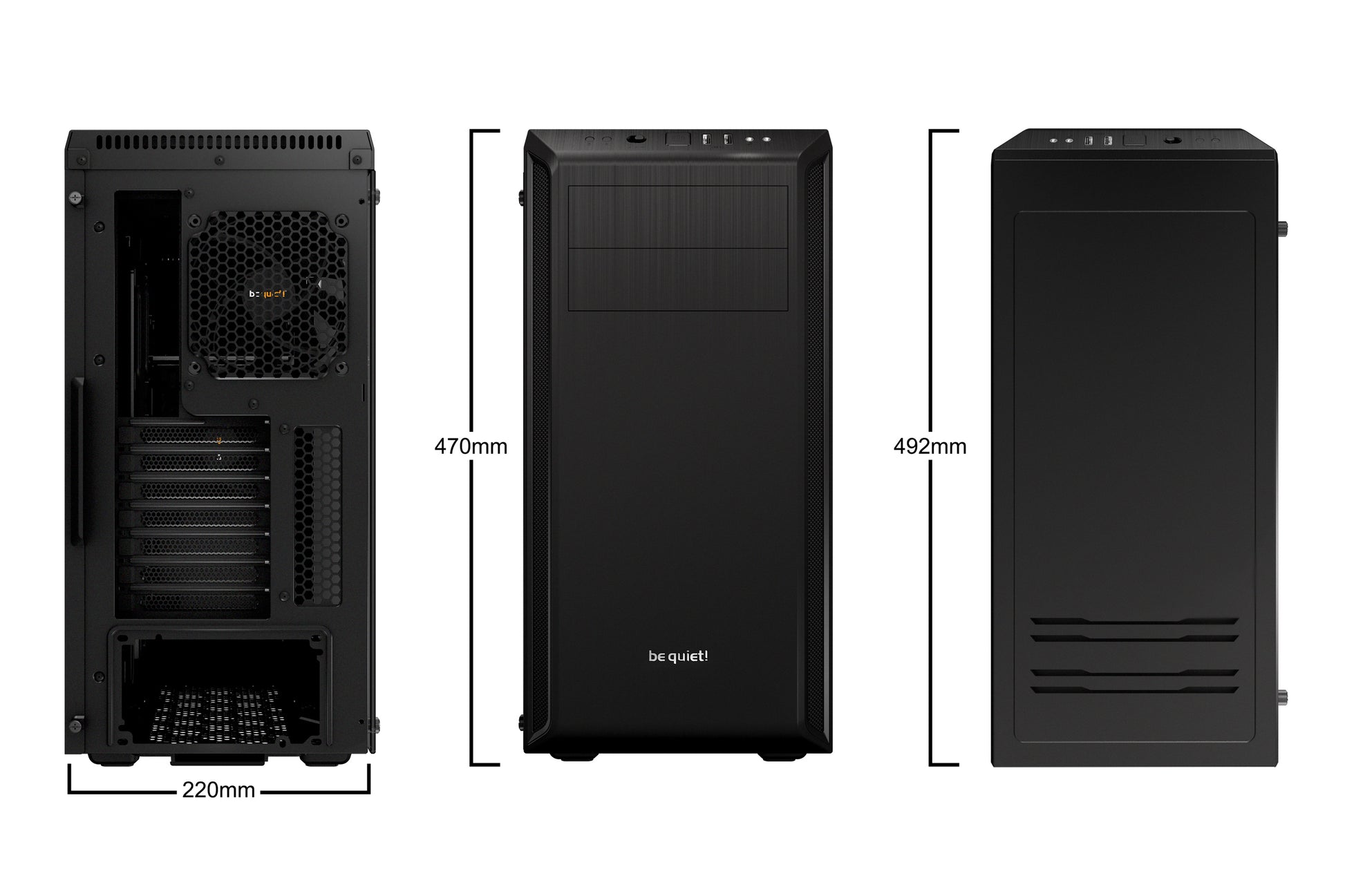 be quiet! be quiet Pure Base 600 – PC-Gehäuse – Midi-Tower, Schwarz, 3×3,5"/8×2,5", ATX