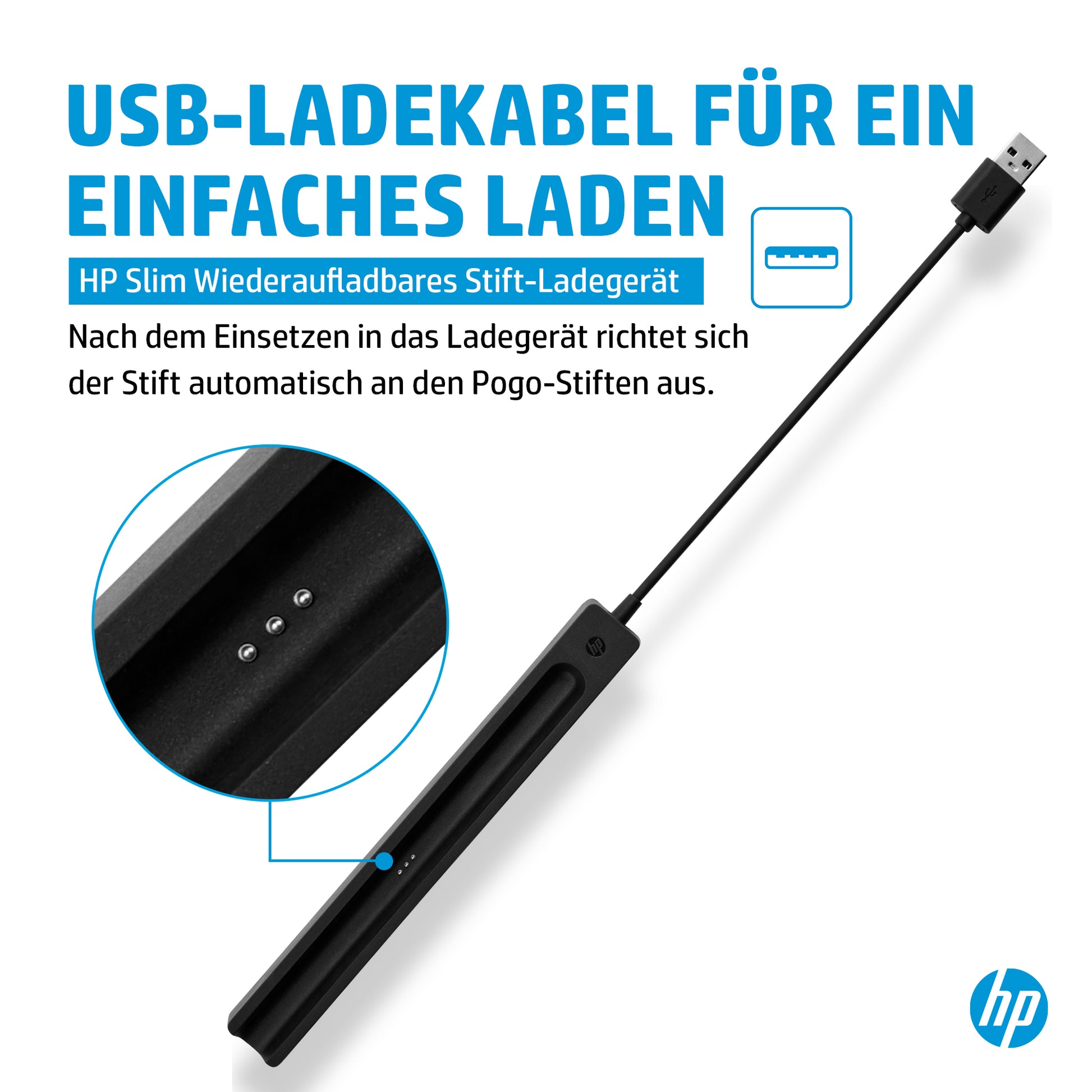 HP Eingabestift für HP Slim Pen – Wiederaufladbar – Schwarz