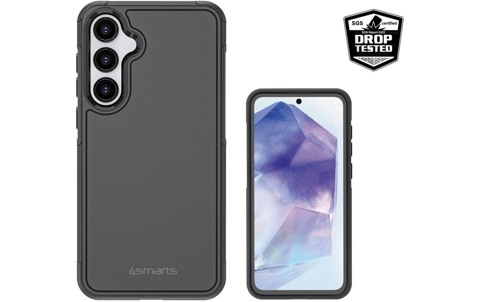 4smarts Defend Backcover – für Samsung Galaxy A55 (5G), PC+TPU, schwarz, bis 1,2 m sturzsicher