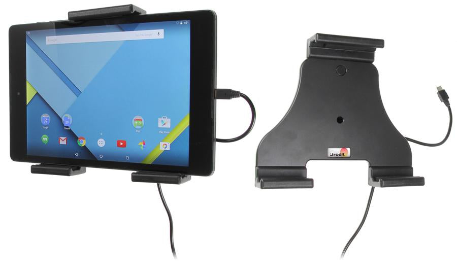 Brodit Fahrzeug-Dock für Tablets mit Höhe 140–195 mm – USB, höhenverstellbar – Schwarz