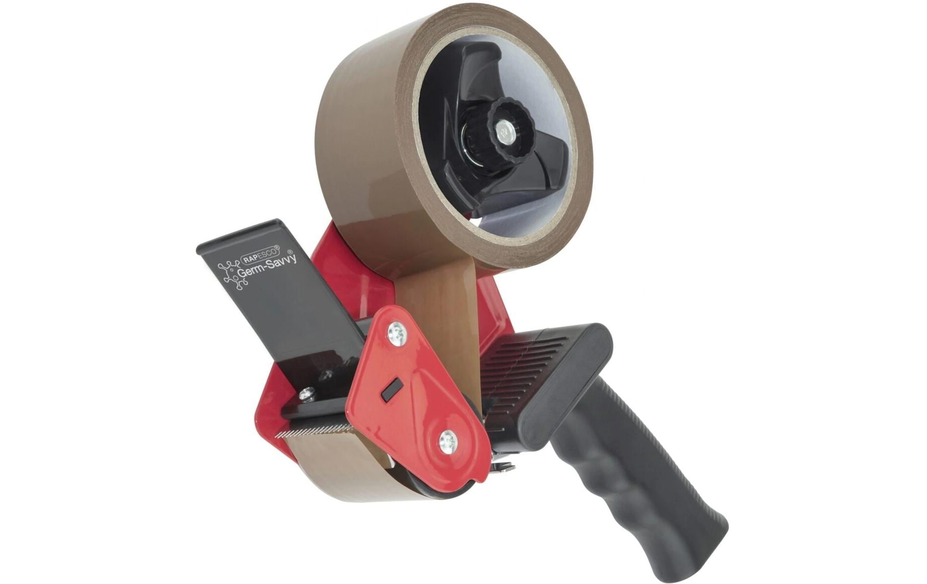 Rapesco Verpackungsbandabroller – für Verpackungsband bis 50 mm × 66 m, inkl. 1 Rolle Braun 50 mm × 60 m