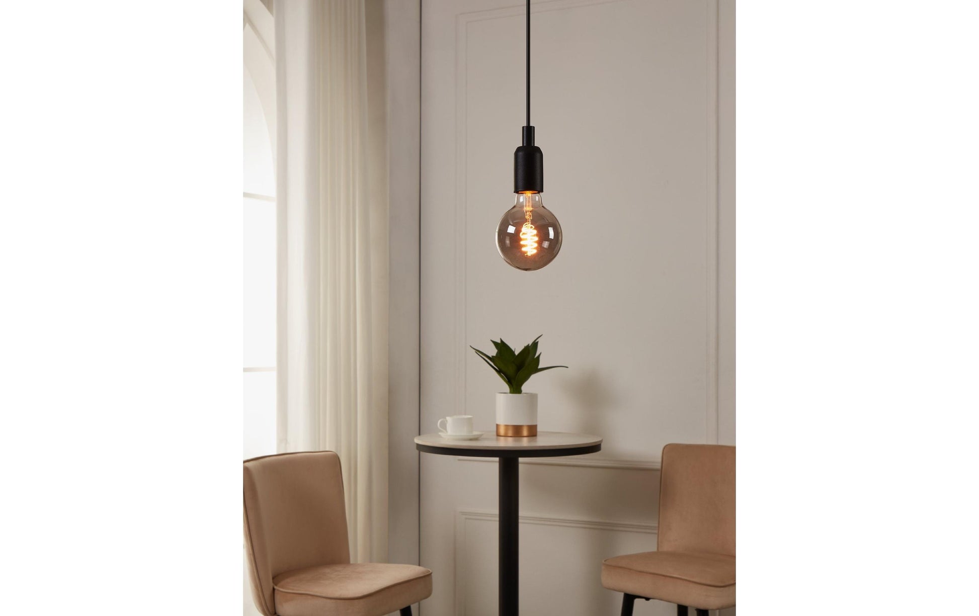 EGLO LED-Leuchtmittel Globe G95 E27 – 4 W dimmbar, 150 lm, 2000 K warmweiss, 360°, smoky