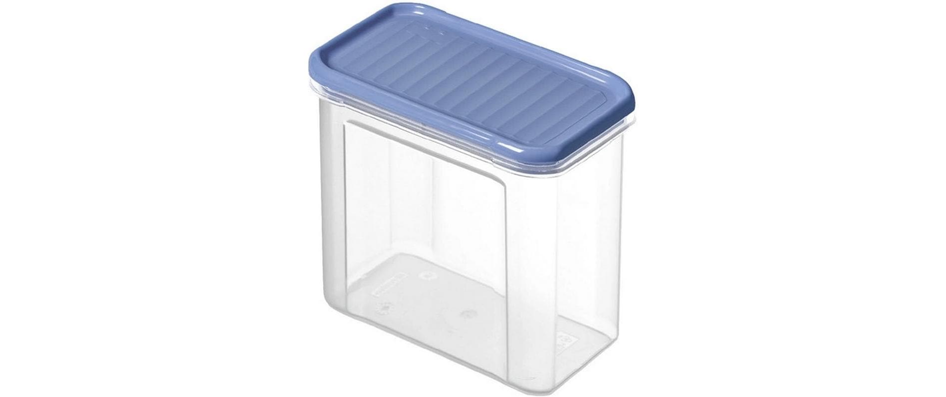 Rotho DOMINO – Vorratsdose 1 l, 9 × 16,5 × 13 cm, Polypropylen (PP), transparent/blau