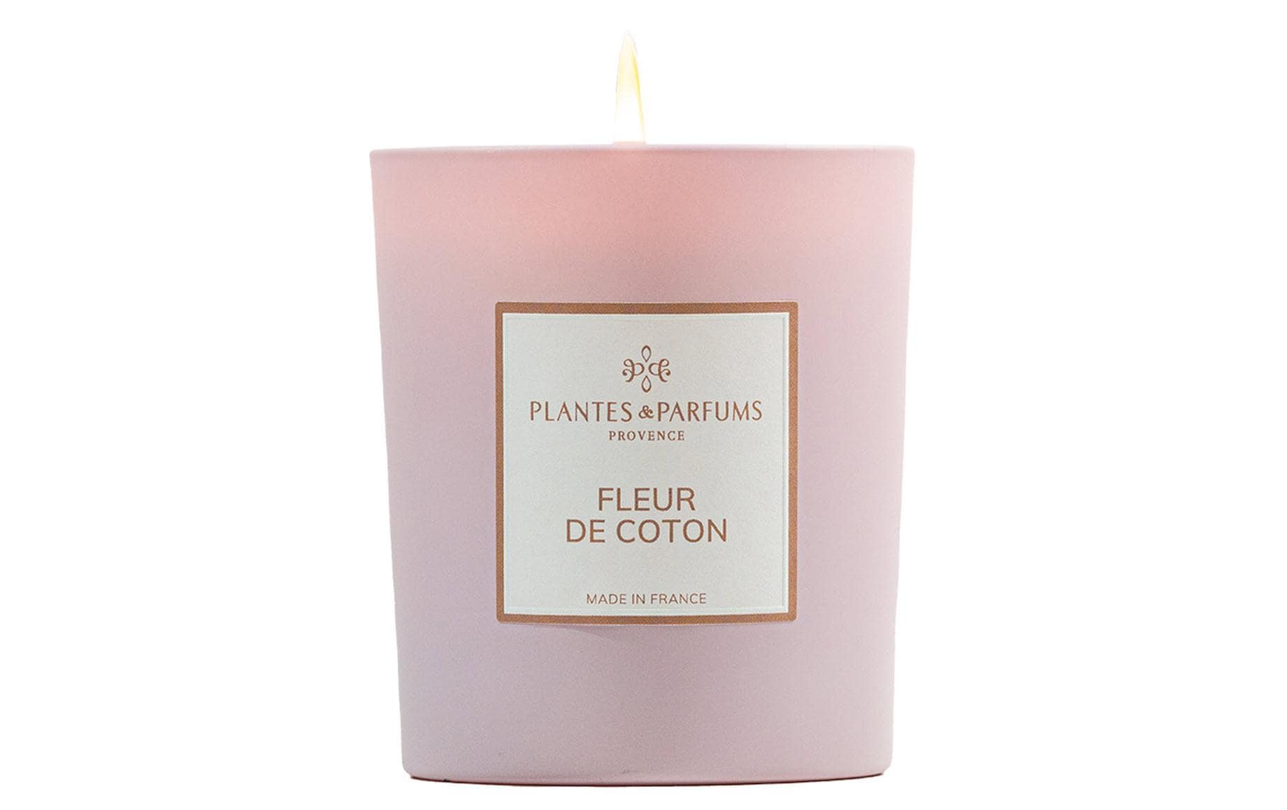 Plantes & Parfums Duftkerze – Baumwollblüte – Ø 7,8 × 9 cm