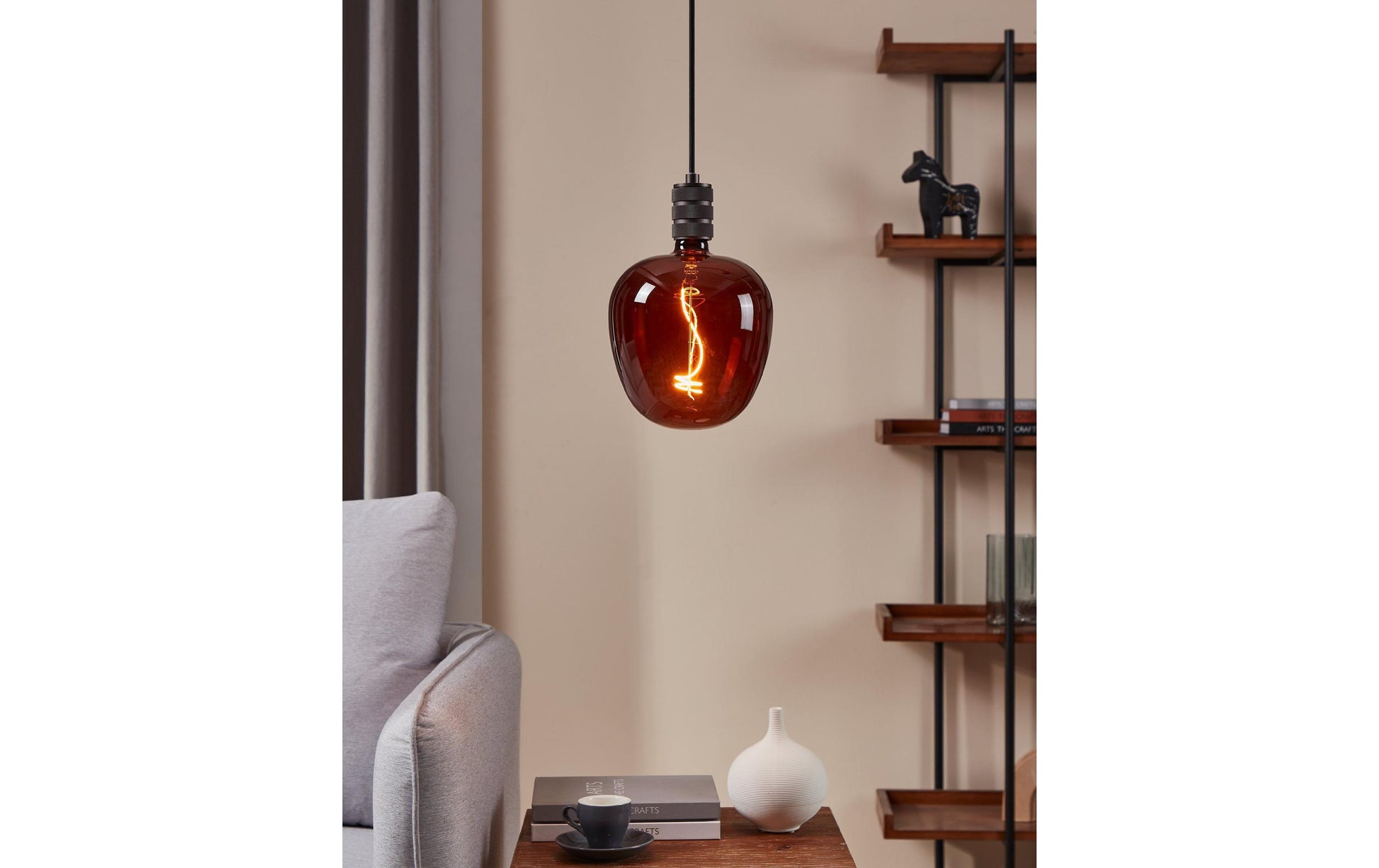 EGLO LED-Leuchtmittel Globe G190 E27 – 4 W dimmbar, 40 lm, 2000 K warmweiss, 120°, Glas cognac