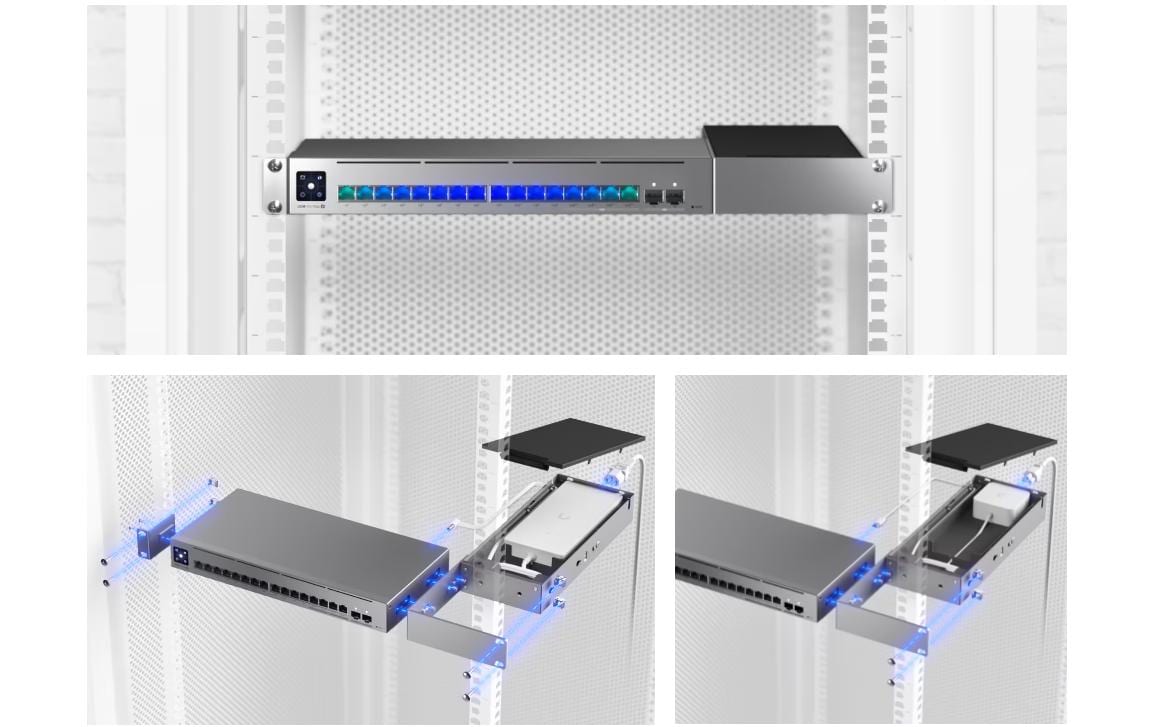 Ubiquiti UACC-Pro-Max-16-RM – Montagehalterung – für USW-Pro-Max-16, USW-Pro-Max-16-PoE (180W), Schwarz