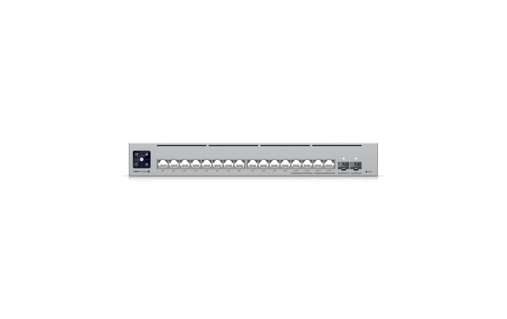 Ubiquiti Pro Max 16 PoE – Managed Switch – 12×GbE, 4×2.5G, 2×SFP+, L3, PoE++ 180 W, 19" Rack