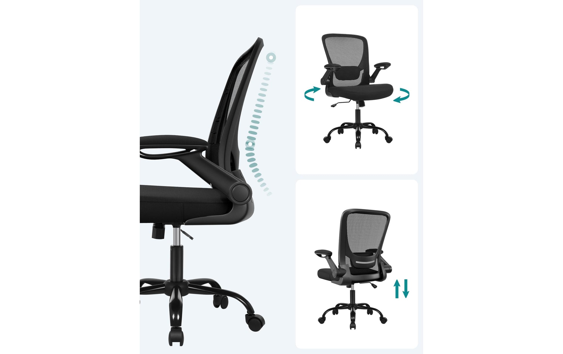 Songmics Bürostuhl – 120 kg, schwarz