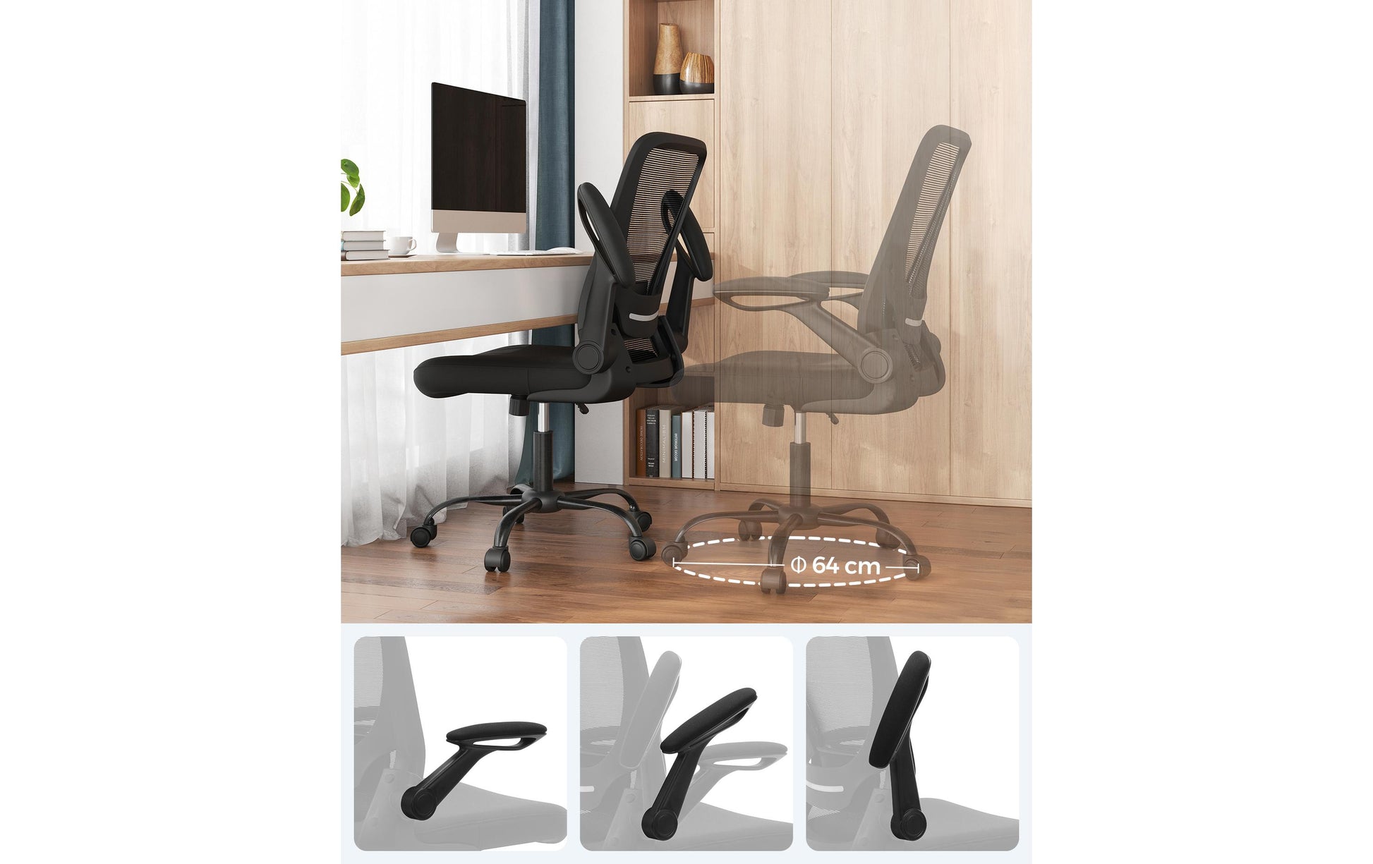 Songmics Bürostuhl – 120 kg, schwarz